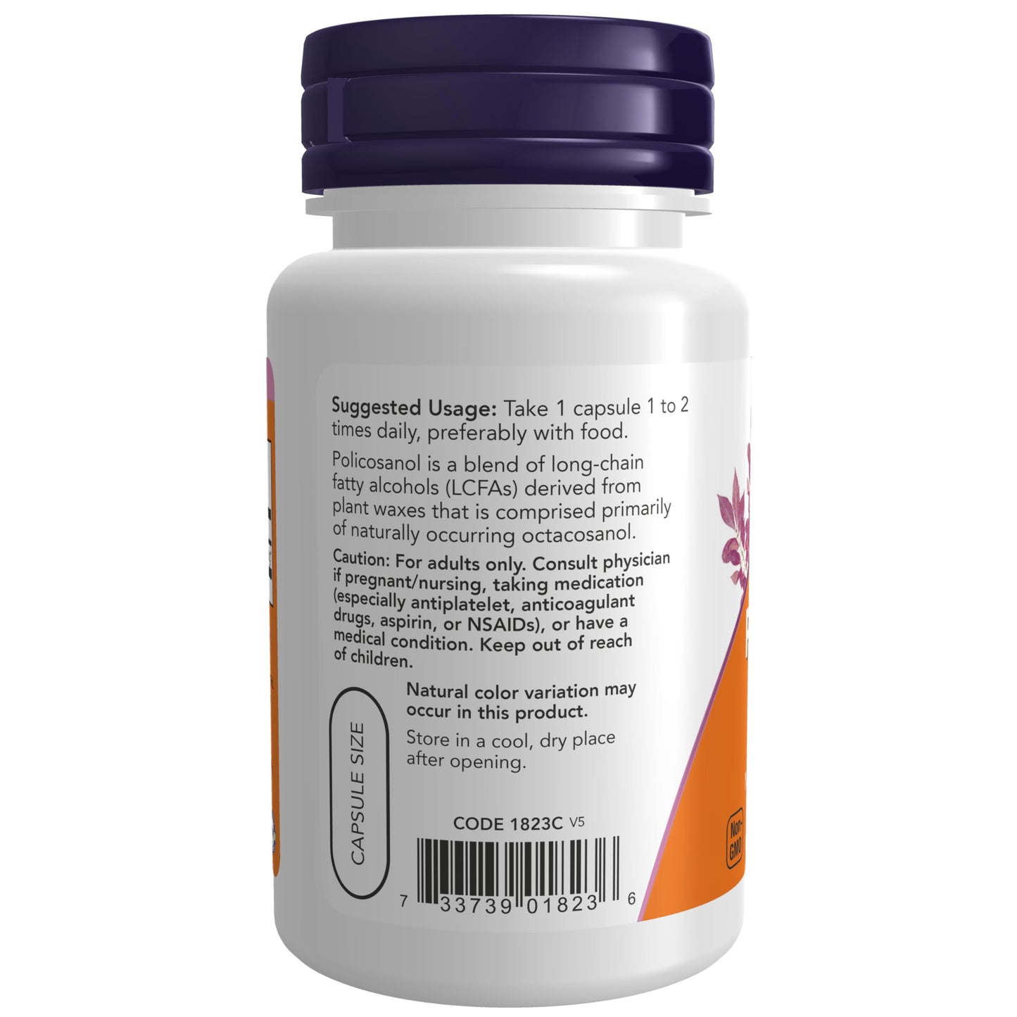NOW Foods Policosanol 10 mg, Blend of Long-Chain Fatty Alcohols (LCFAs) Derived from Sugar Cane, 90 Capsules