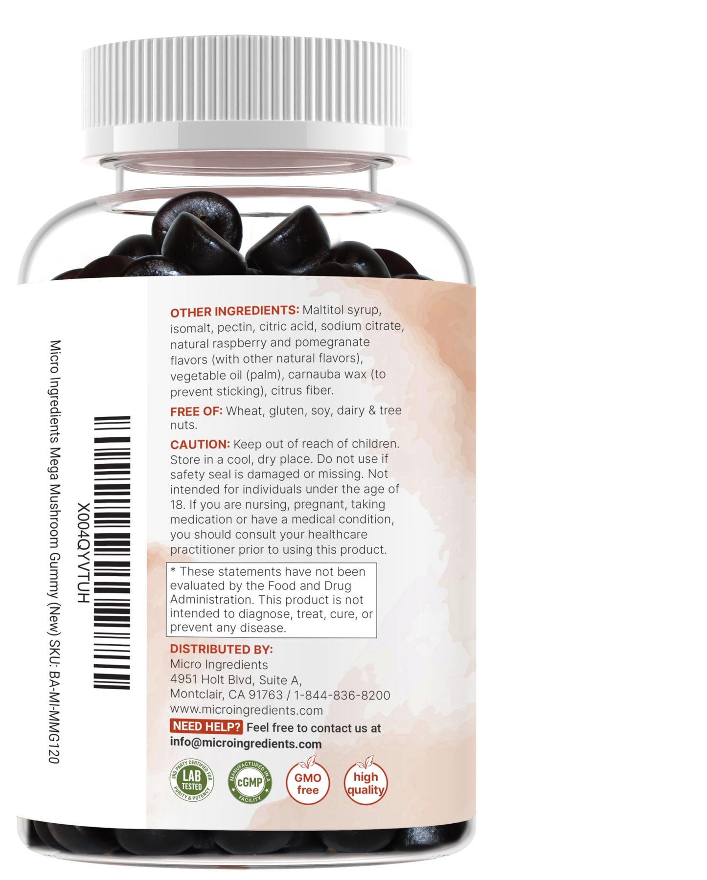 Micro Ingredients Mega Mushroom Gummies 120 Count