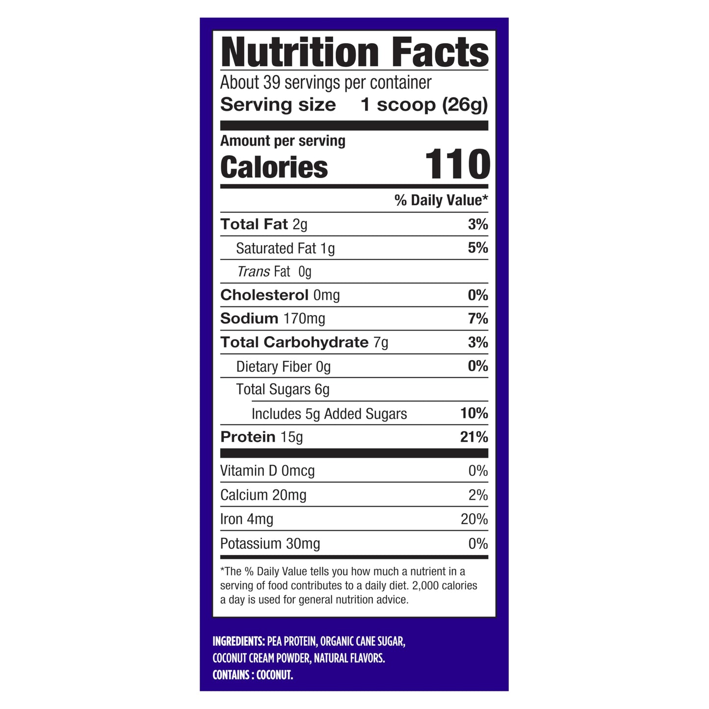 Vega Protein Made Simple Protein Powder Vanilla, 2.2 lb, 35.2 Servings