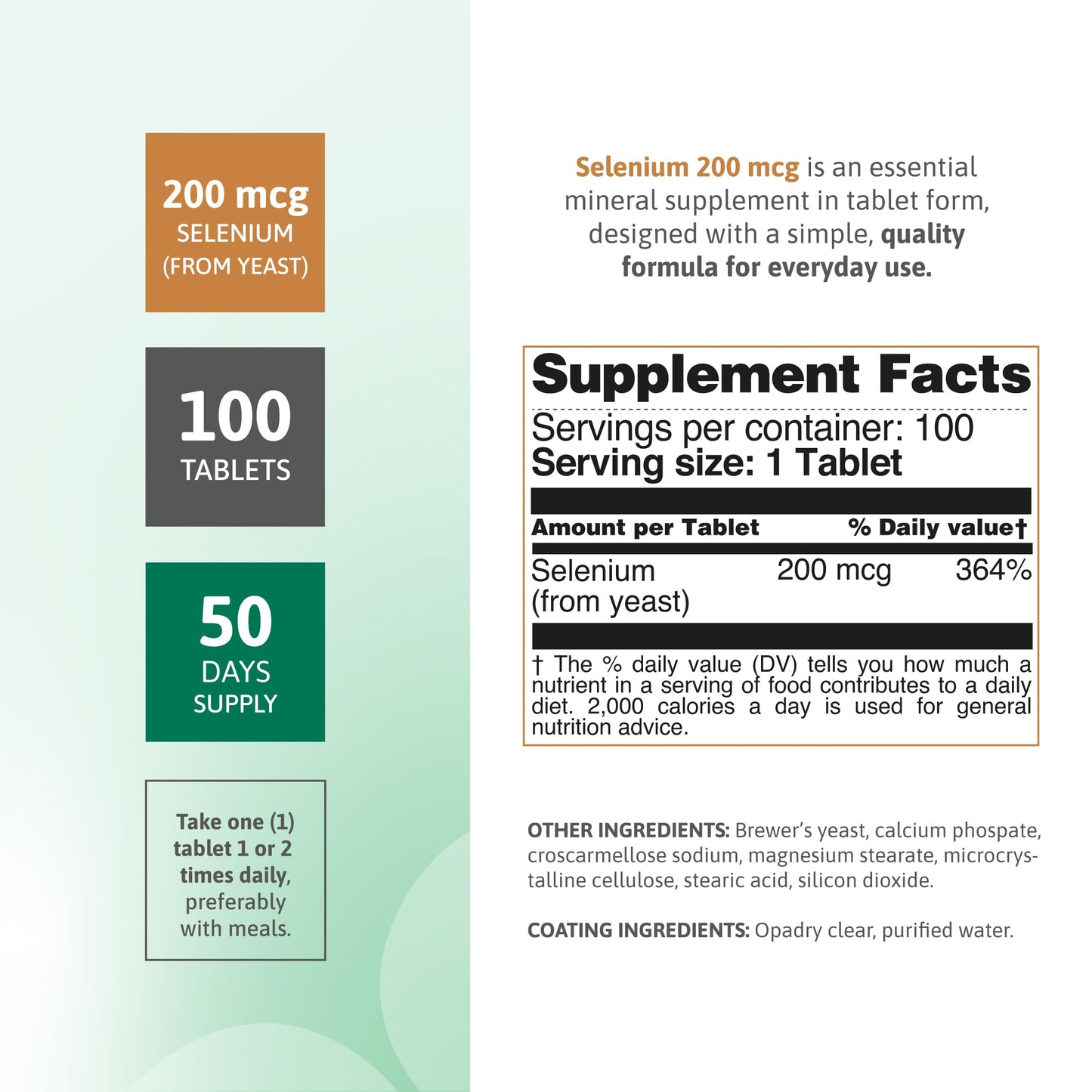Nutra Nutrition Selenium 200 mcg Tablets, 100 Count