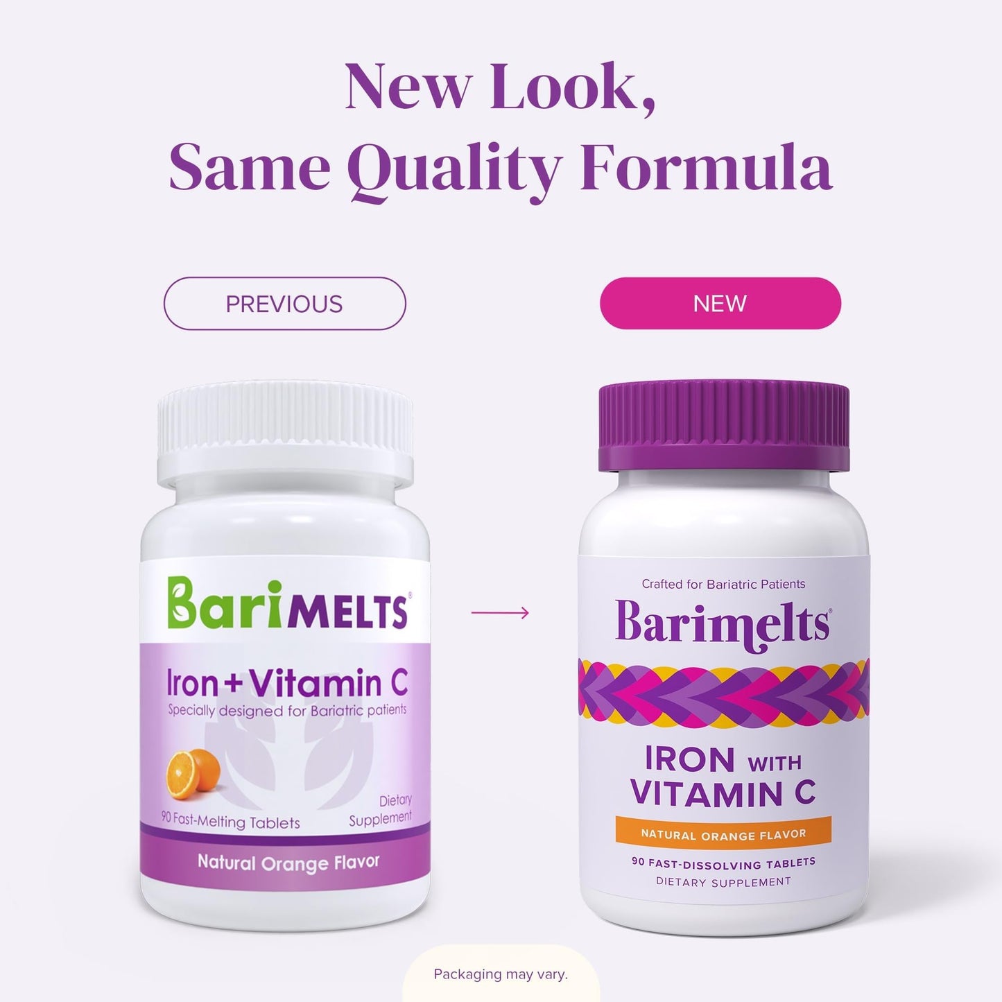 BariMelts Iron with Vitamin C Tablets, 90 Count