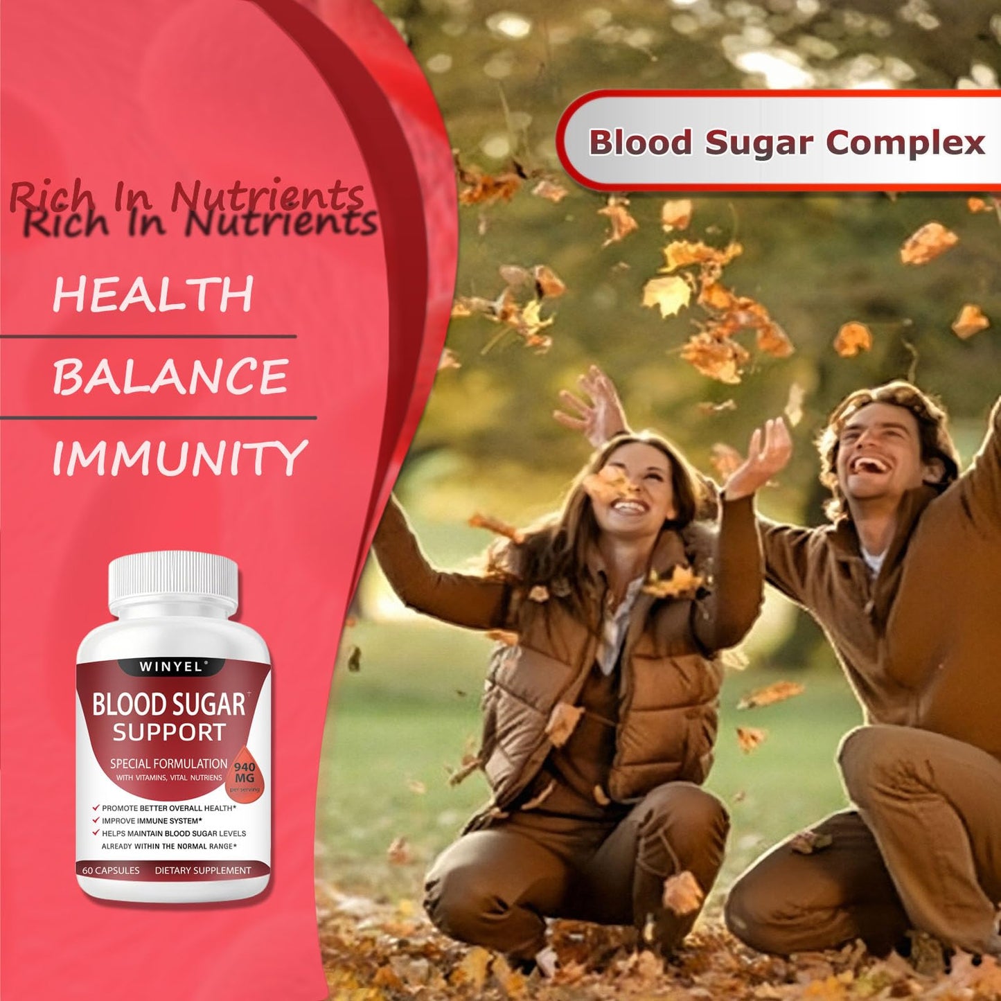 WINYEL Blood Sugar Complex Supplement Capsule, 60 Capsules