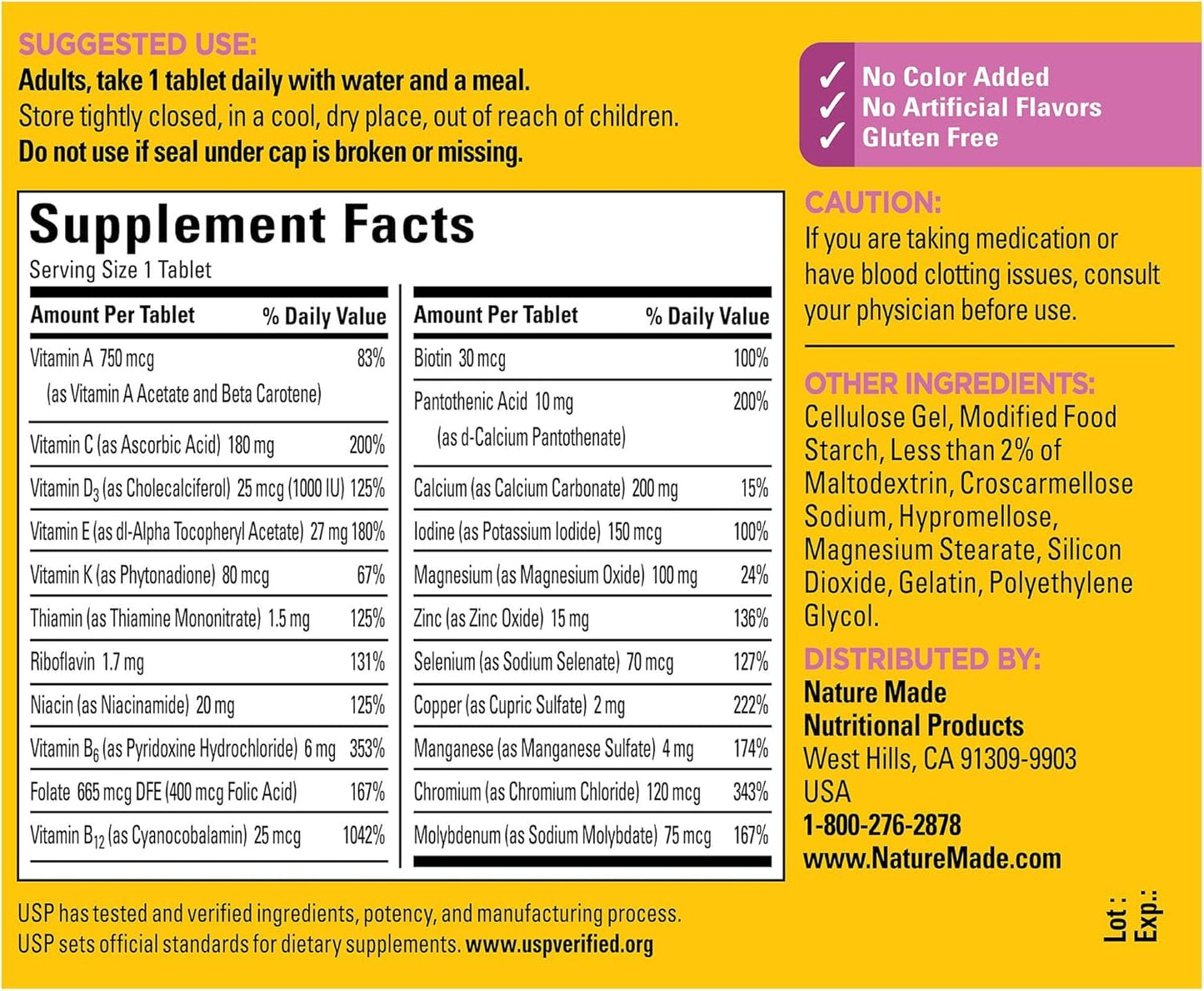 Nature Made Women's Multivitamin 50+ with Vitamin D Tablet, 90 Count