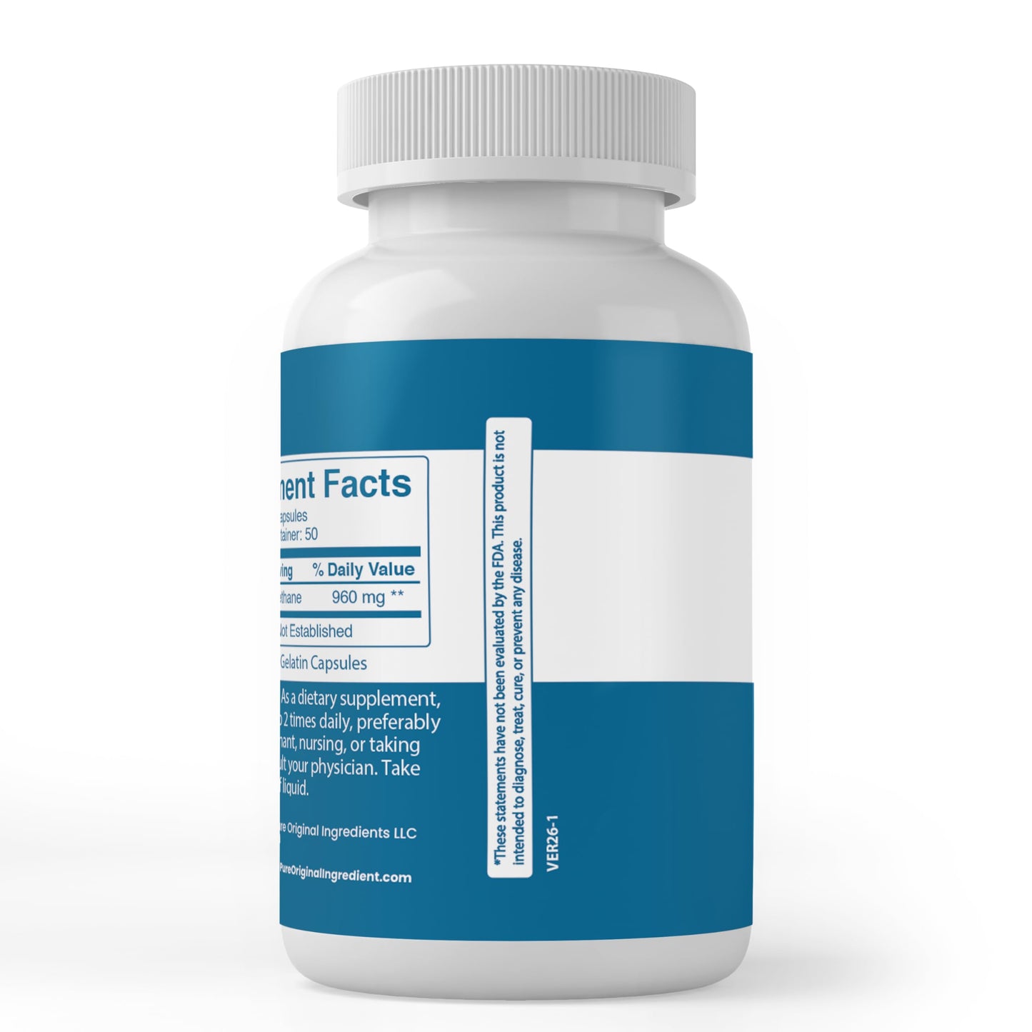 Pure Original Ingredients Methylsulfonylmethane Capsules, 100 Capsules