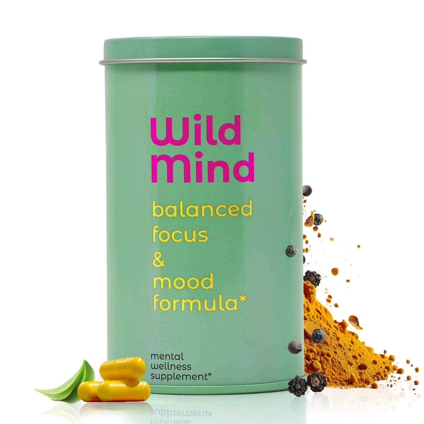 Wild Mind Mental Clarity Balanced Focus & Mood Support Supplement for Mental Wellness, 90 Capsules