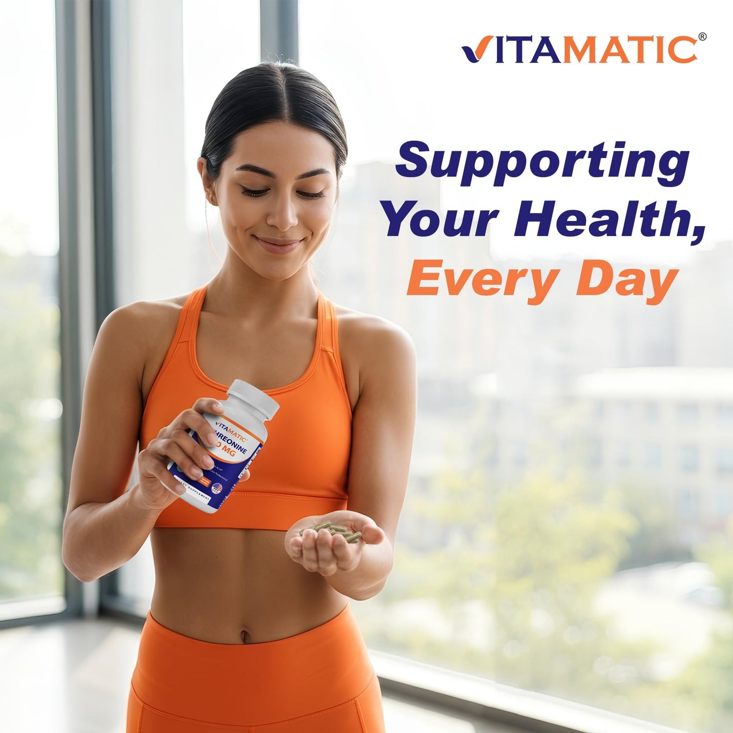Vitamatic L-Threonine 500mg Capsules 120 Count