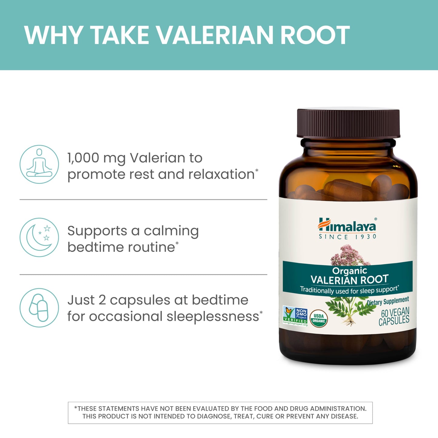Himalaya Organic Valerian Root Capsule, 60 Capsules