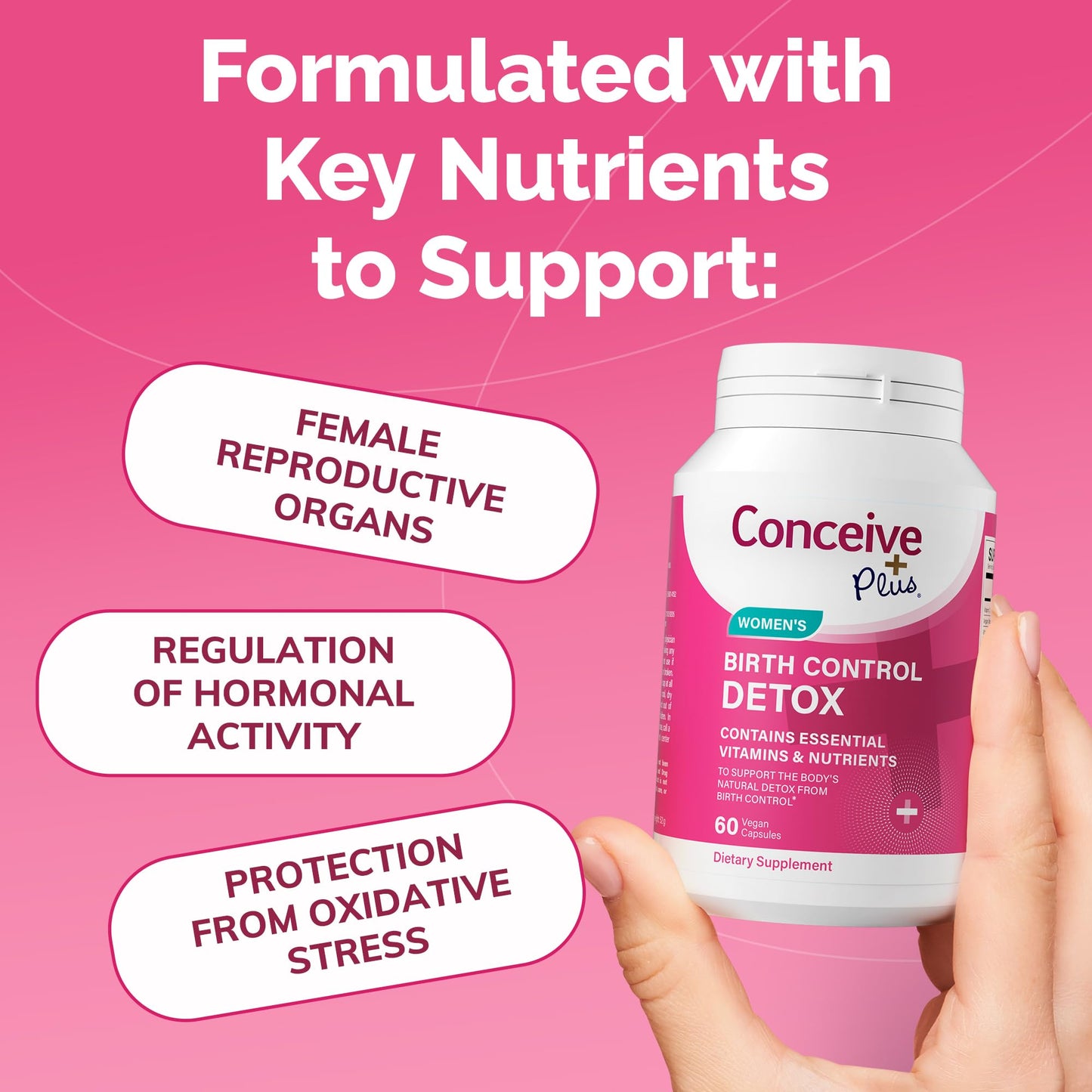 Conceive Plus Fertility Detox After Birth Control Prenatal Vitamins for Women Trying to Conceive, 60 Capsules