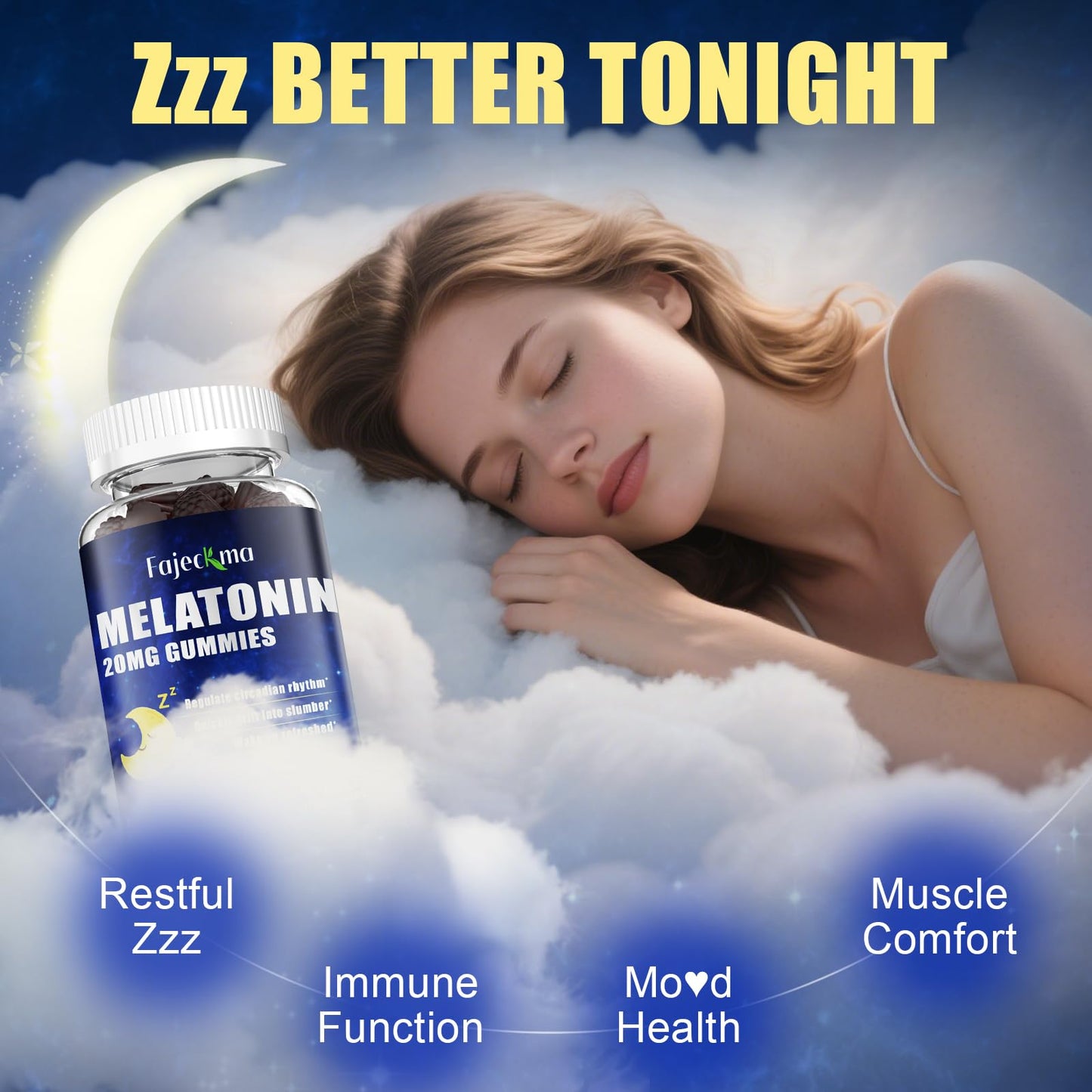 Fajeckma Melatonin Gummies 20mg, 120 Count