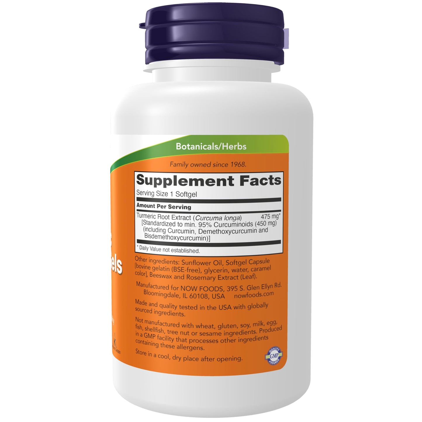 NOW Foods Turmeric Curcumin Softgels, 60 Count