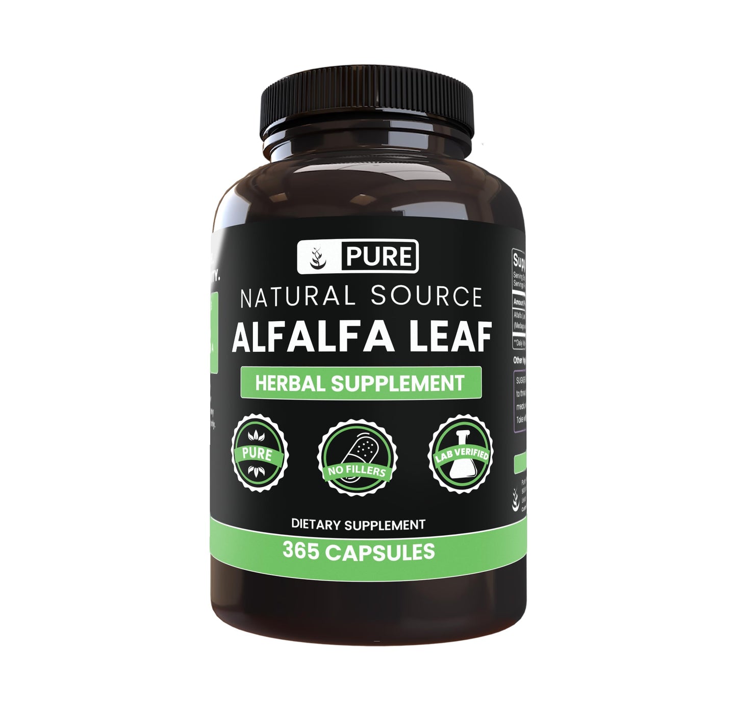PURE ORIGINAL INGREDIENTS Alfalfa Leaf Capsule 365 Capsules
