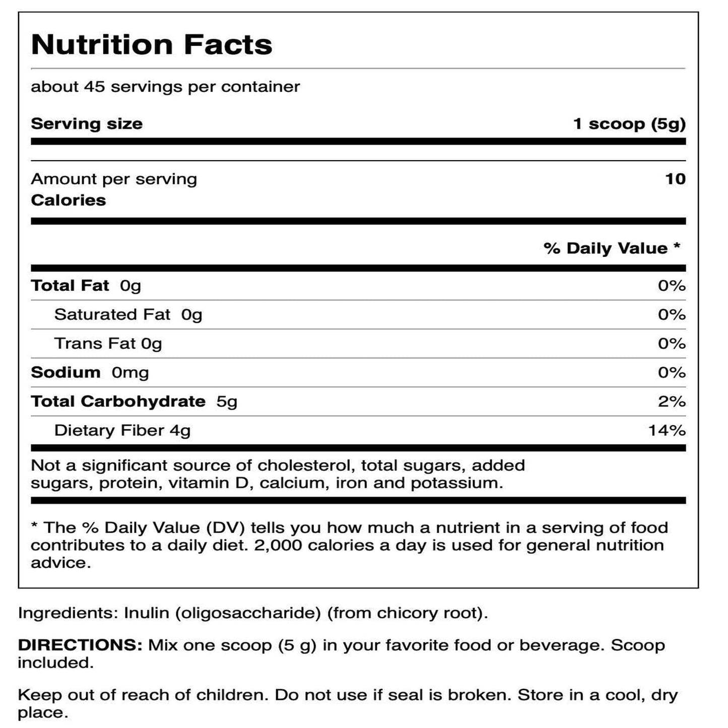 Swanson Inulin Prebiotic Soluble Fiber Powder, 24 oz