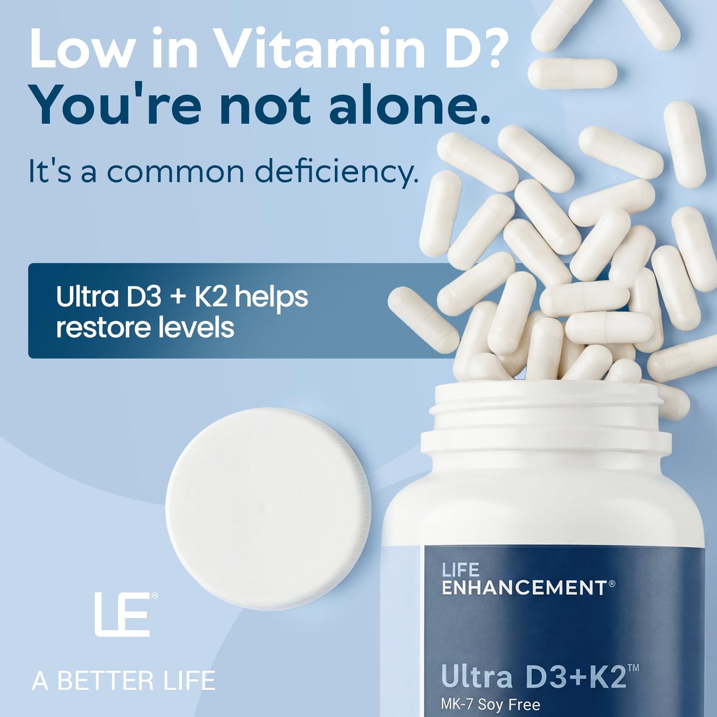 Life Enhancement Vitamin D3 K2 2000iu Capsule 120 Vegetarian Capsules