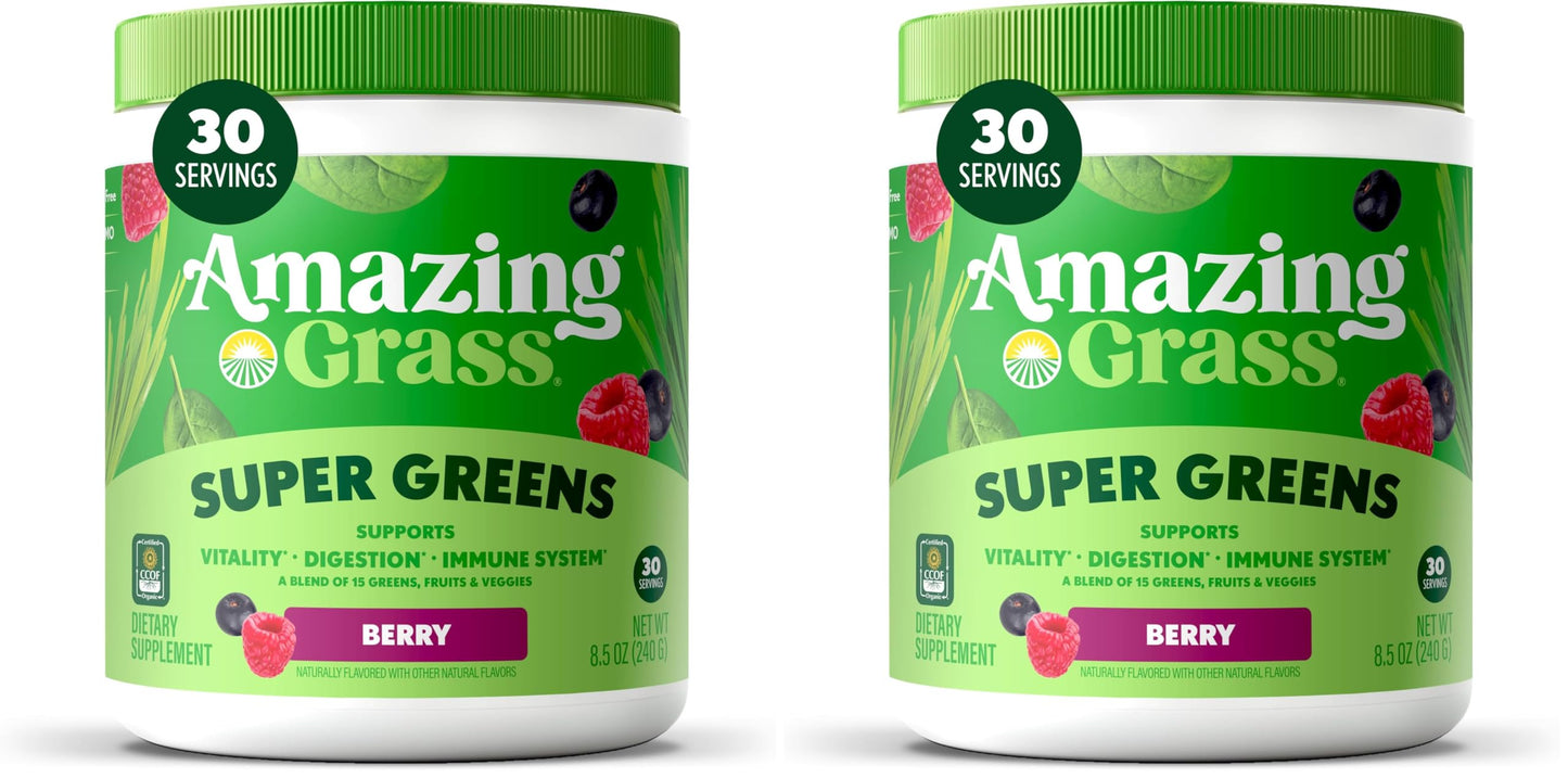 Amazing Grass Super Greens Powder, 8.5 Ounce (Pack of 2)