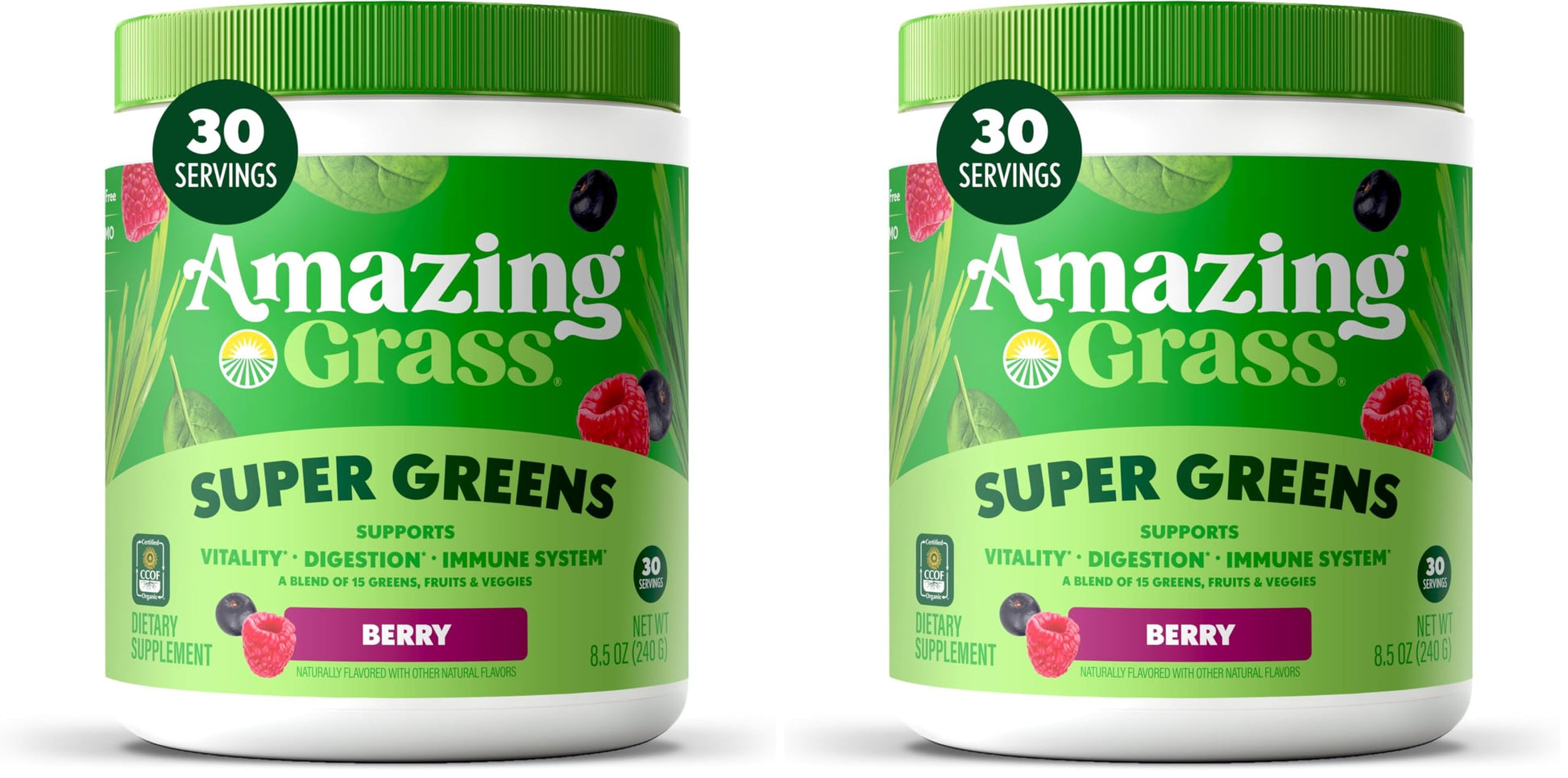 Amazing Grass Super Greens Powder, 8.5 Ounce (Pack of 2)