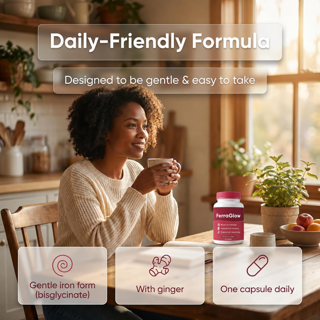 Megacephalus Ferraglow Ferritin Supplement for Women Capsules 60 Count