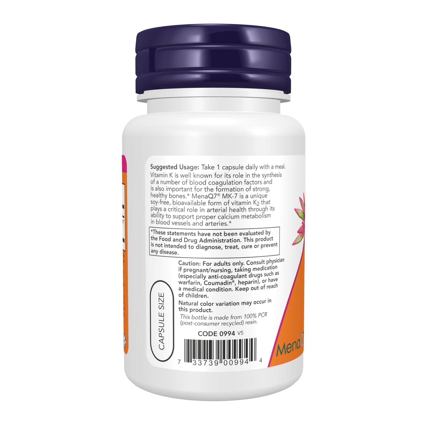 NOW Foods Vitamin K2 (MK-7) 300 mcg, Extra Strength, Supports Bone Health*, 60 Veg Capsules