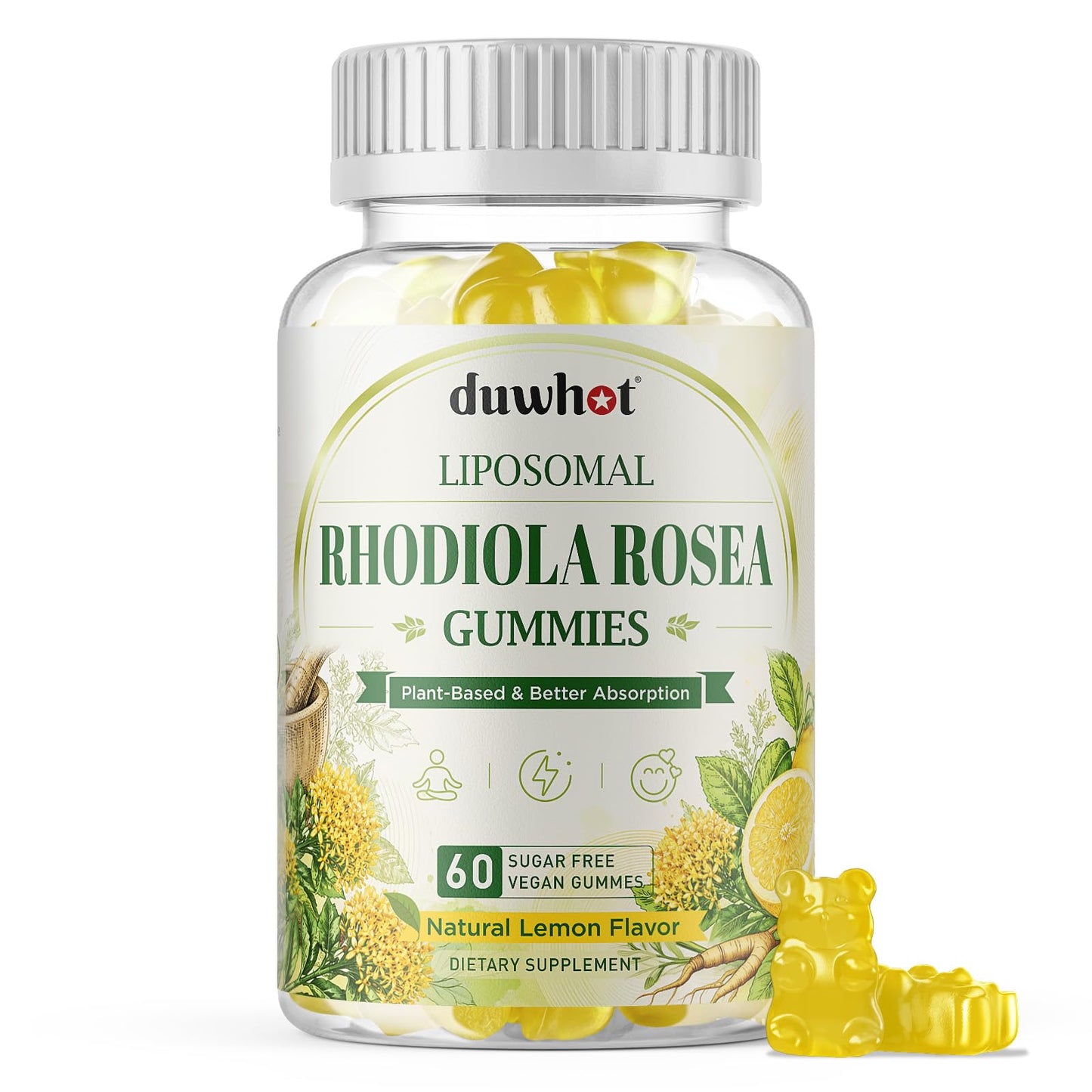 duwhot Liposomal Rhodiola Rosea Gummies 60 Count