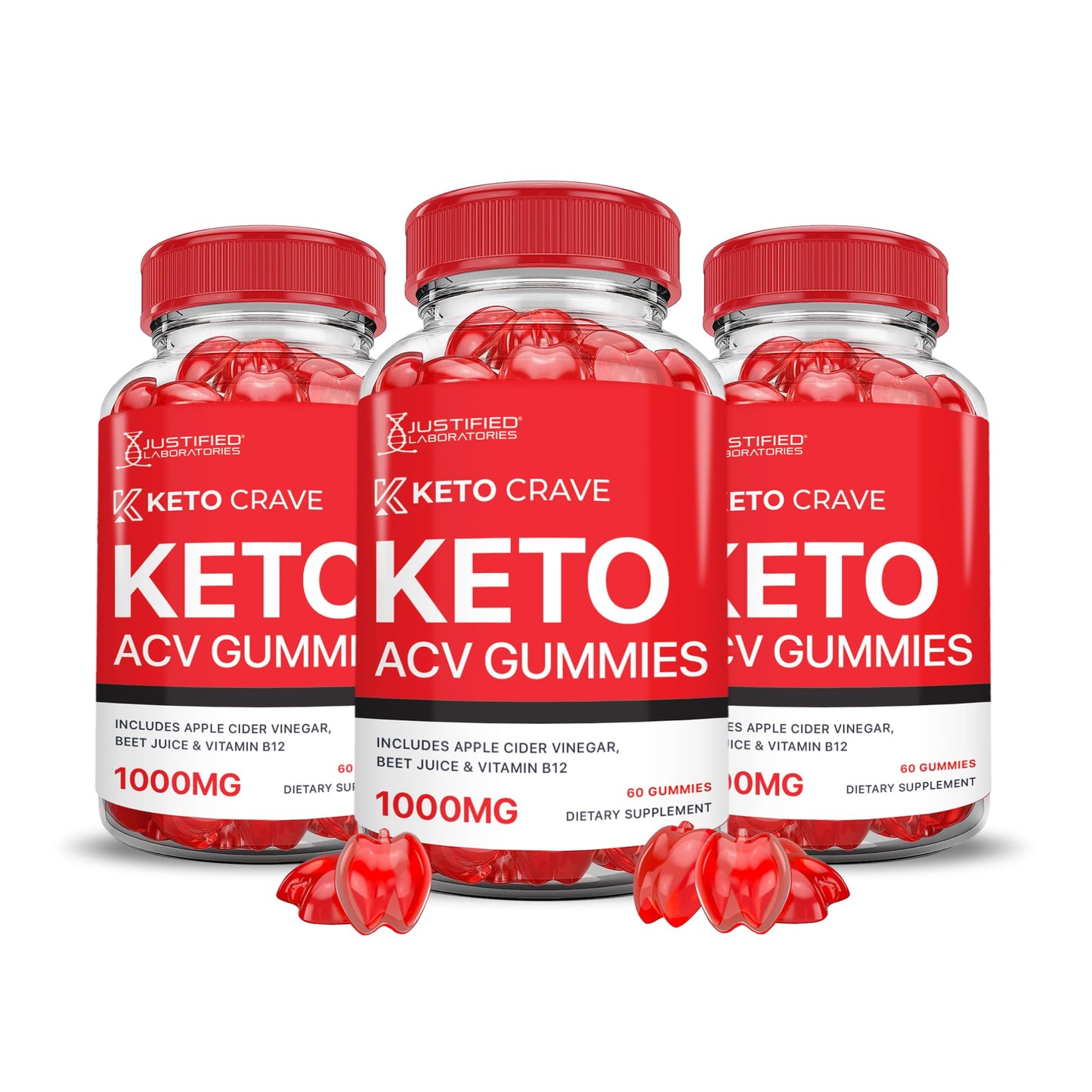 Justified Laboratories Keto Crave Keto ACV Gummies 180 Count