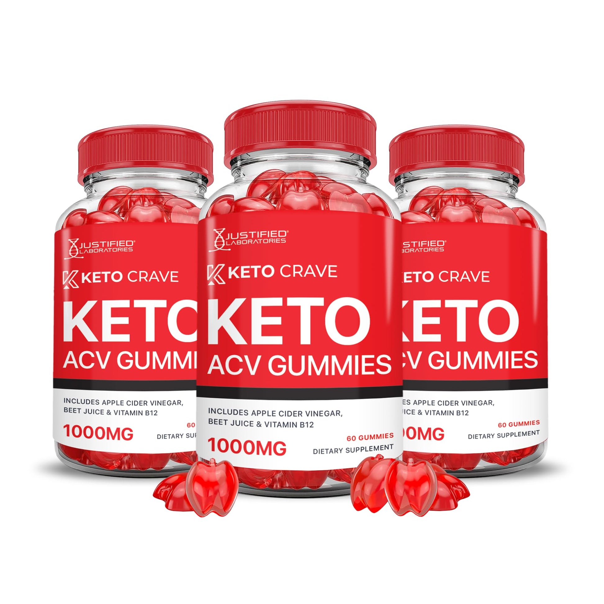 Justified Laboratories Keto Crave Keto ACV Gummies 180 Count