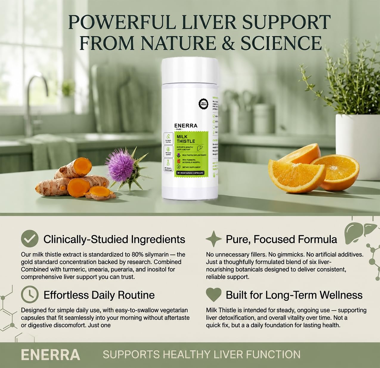 Enerra Health Milk Thistle Capsule 90 Count