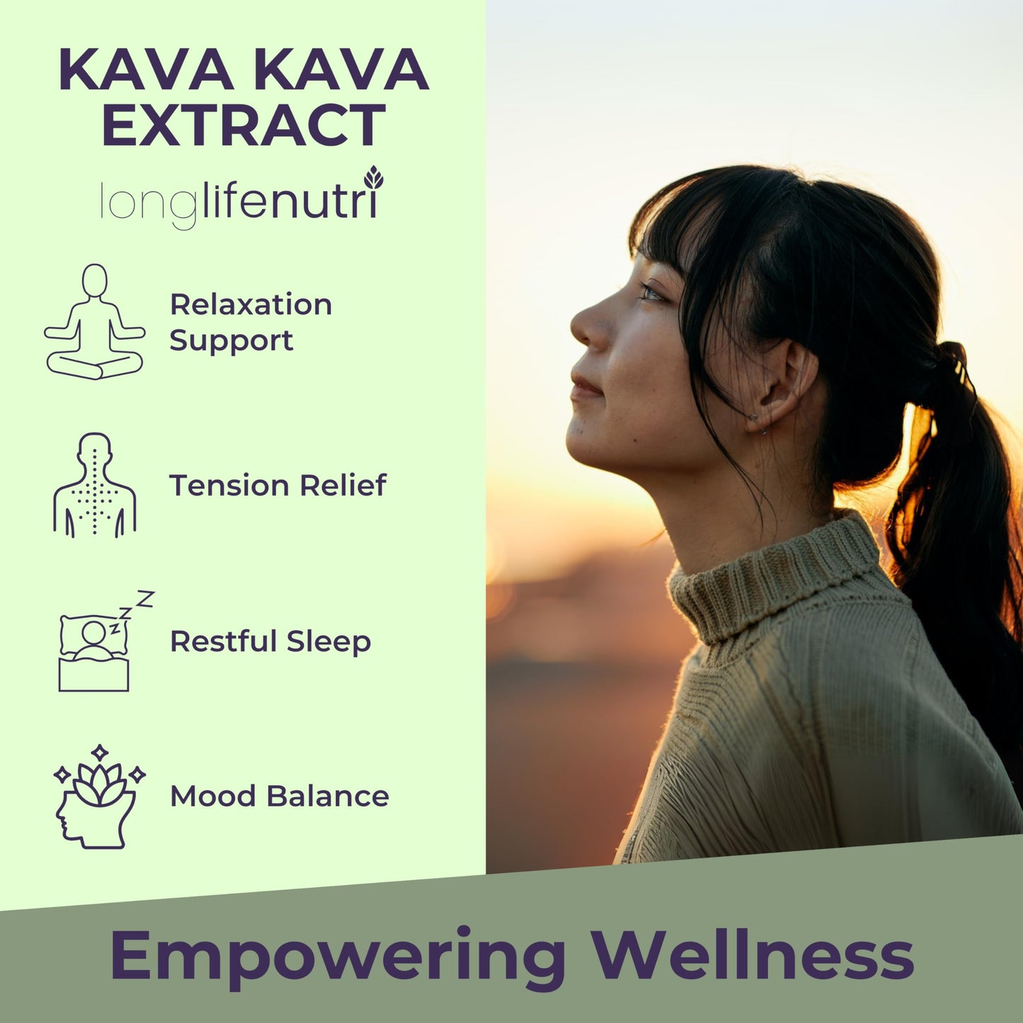 LongLifeNutri Kava Kava Extract Capsule 180 Count