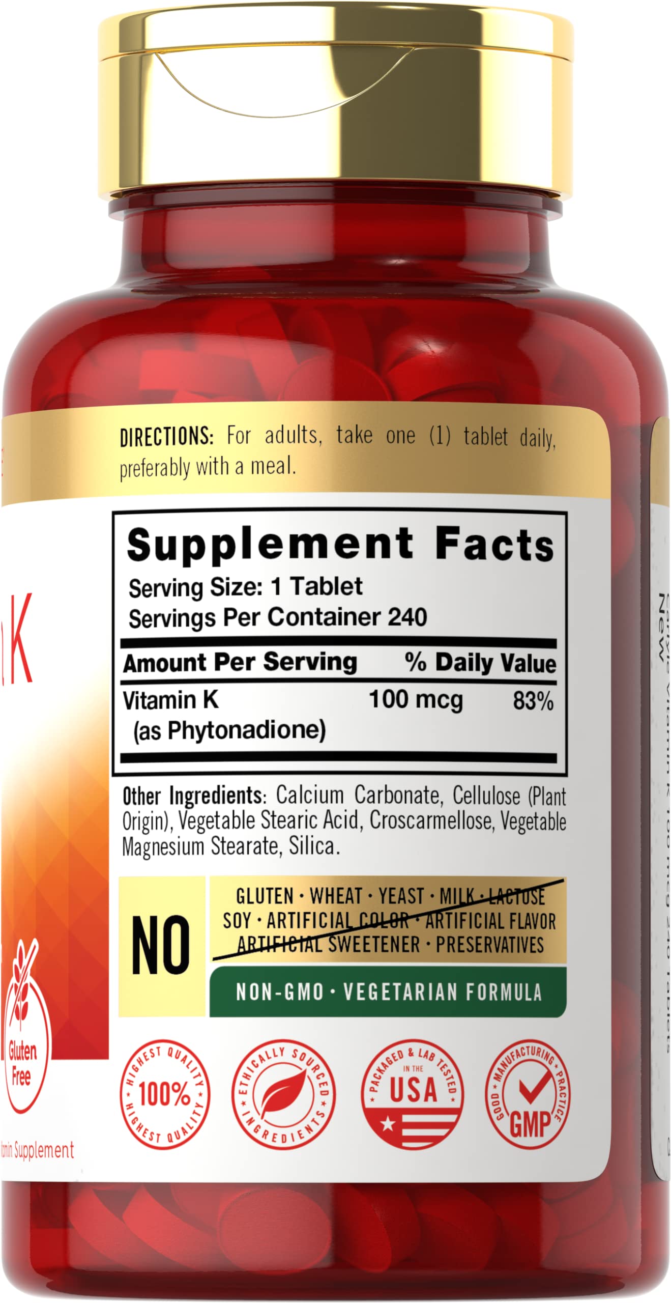 Carlyle Vitamin K 100 mcg, 240 Tablets