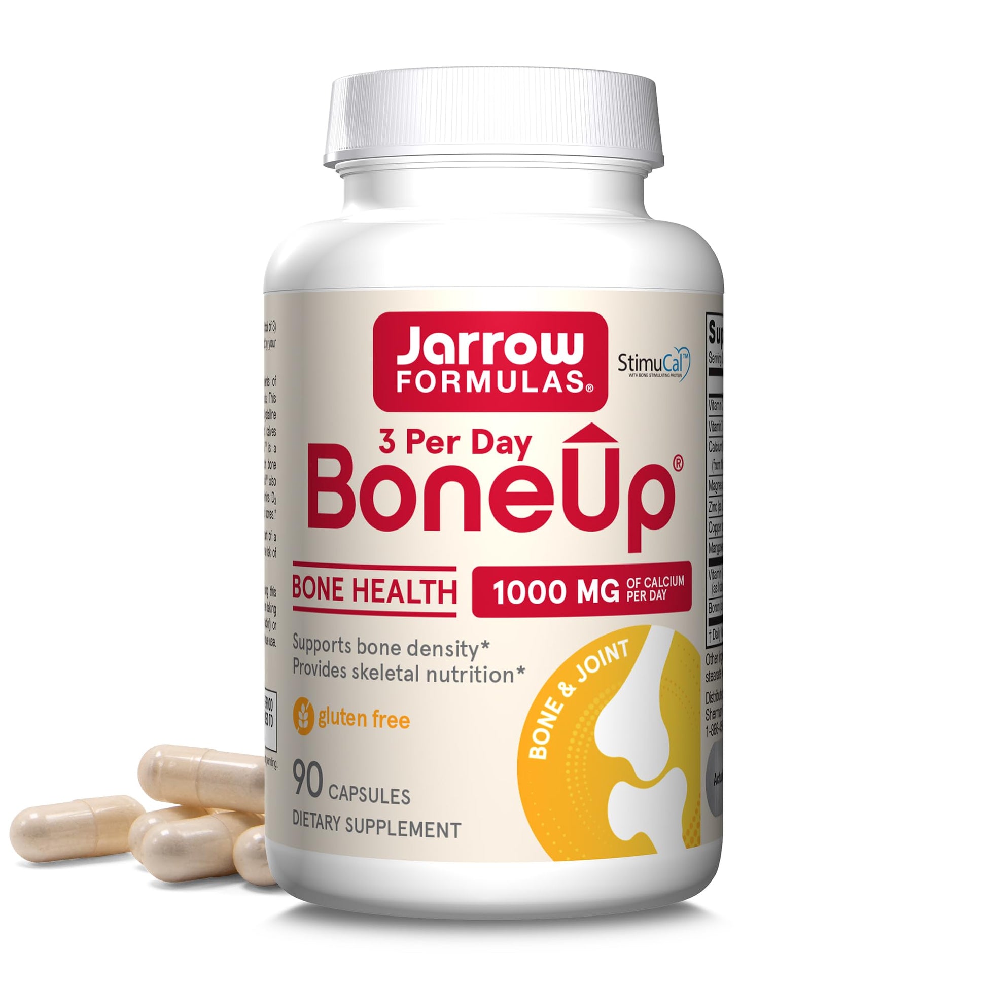 Jarrow Formulas BoneUp Three Per Day for Bone Density and Skeletal Nutrition, 90 Capsules