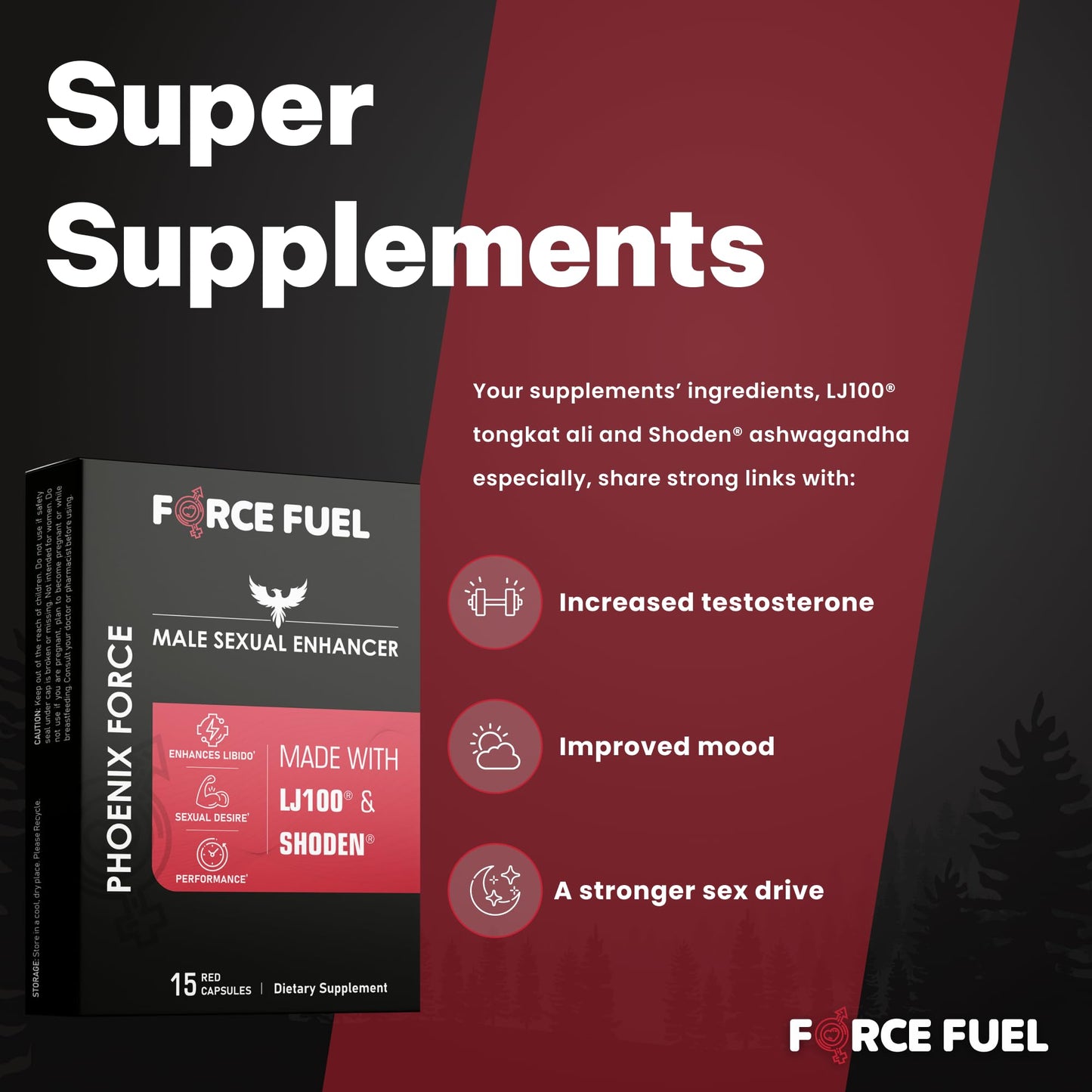 FORCE FUEL Herbal Sex Pills for Men Capsule, 15 Count