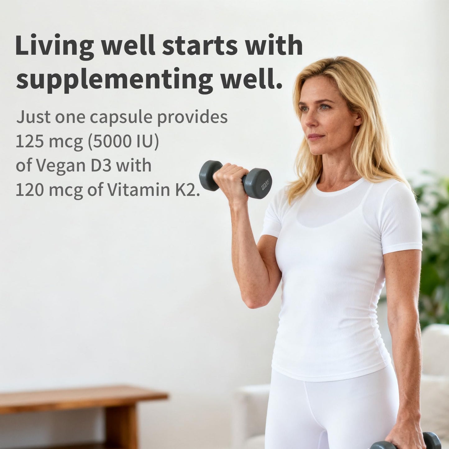 YMINGKJ Vitamin D3 K2 5000 IU Softgels, 60 Count