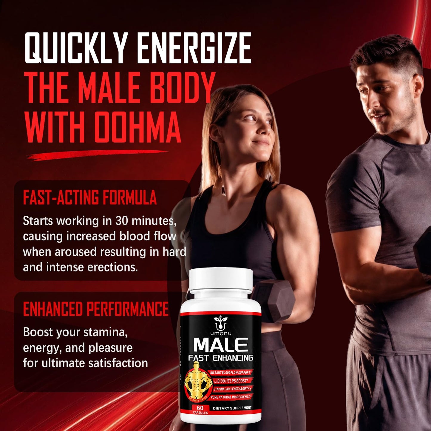Umanu Fast-Acting Male Enhancing Supplement Caplets 60