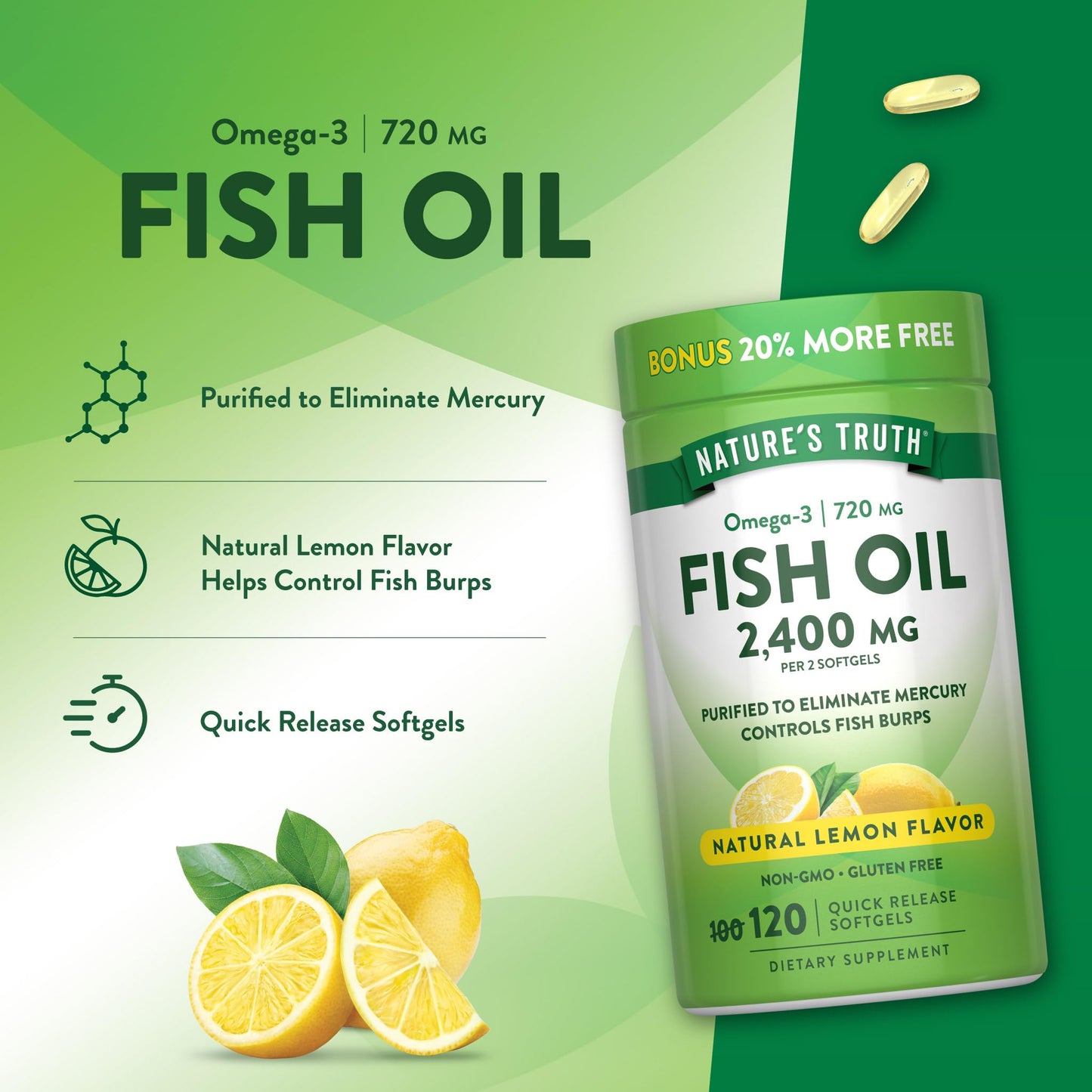 Nature's Truth Fish Oil Softgels 120
