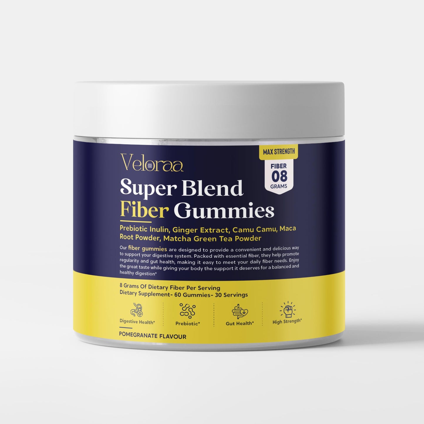 Veloraa Super Blend Fiber Gummies for Adults Chewable – 60 Count
