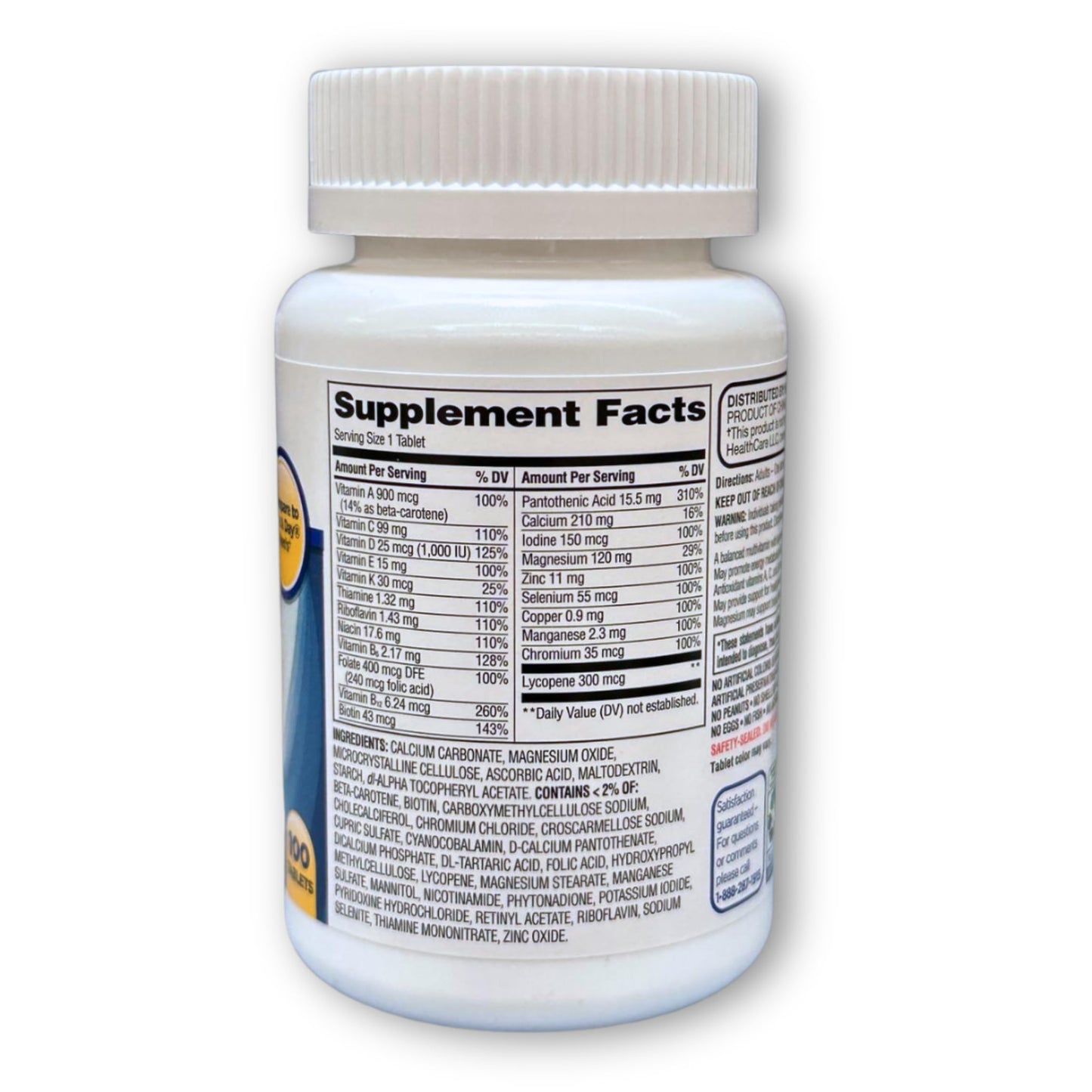 Fusion Shop Store Multivitamin Multimineral Man One Daily Tablets, 100 Count