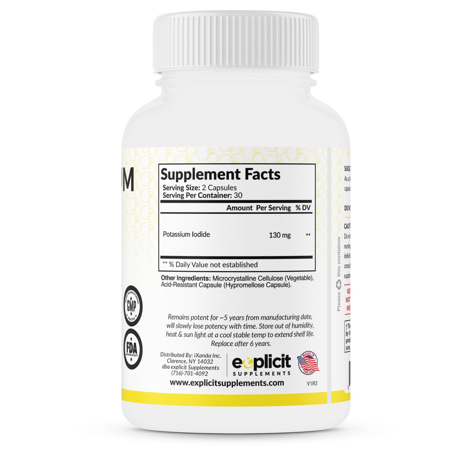 eXplicit Supplements Potassium Iodide Capsules 130mg, 180 Capsules
