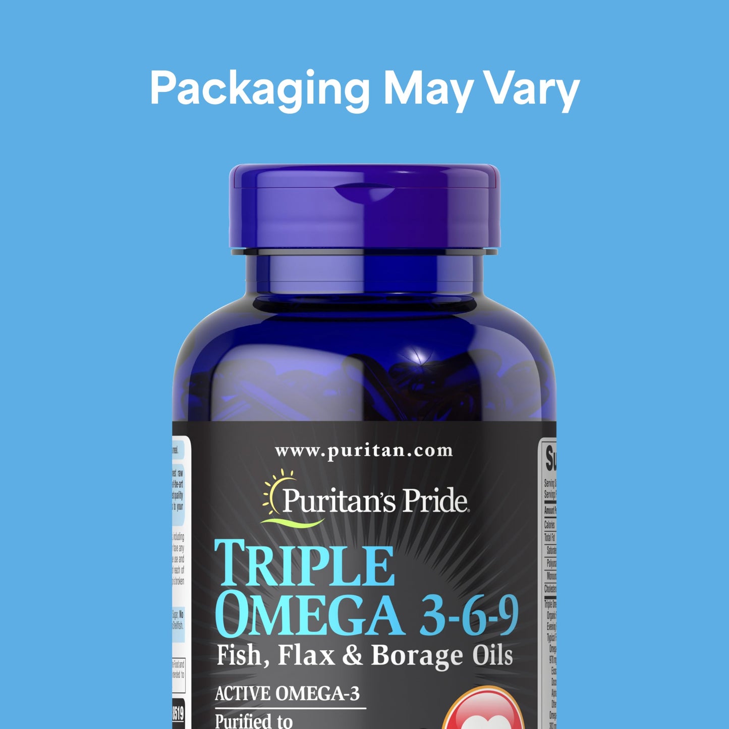 Puritan's Pride Premium Triple Active Omega 3-6-9 Fish, Flax, and Borage Oils Softgels 240