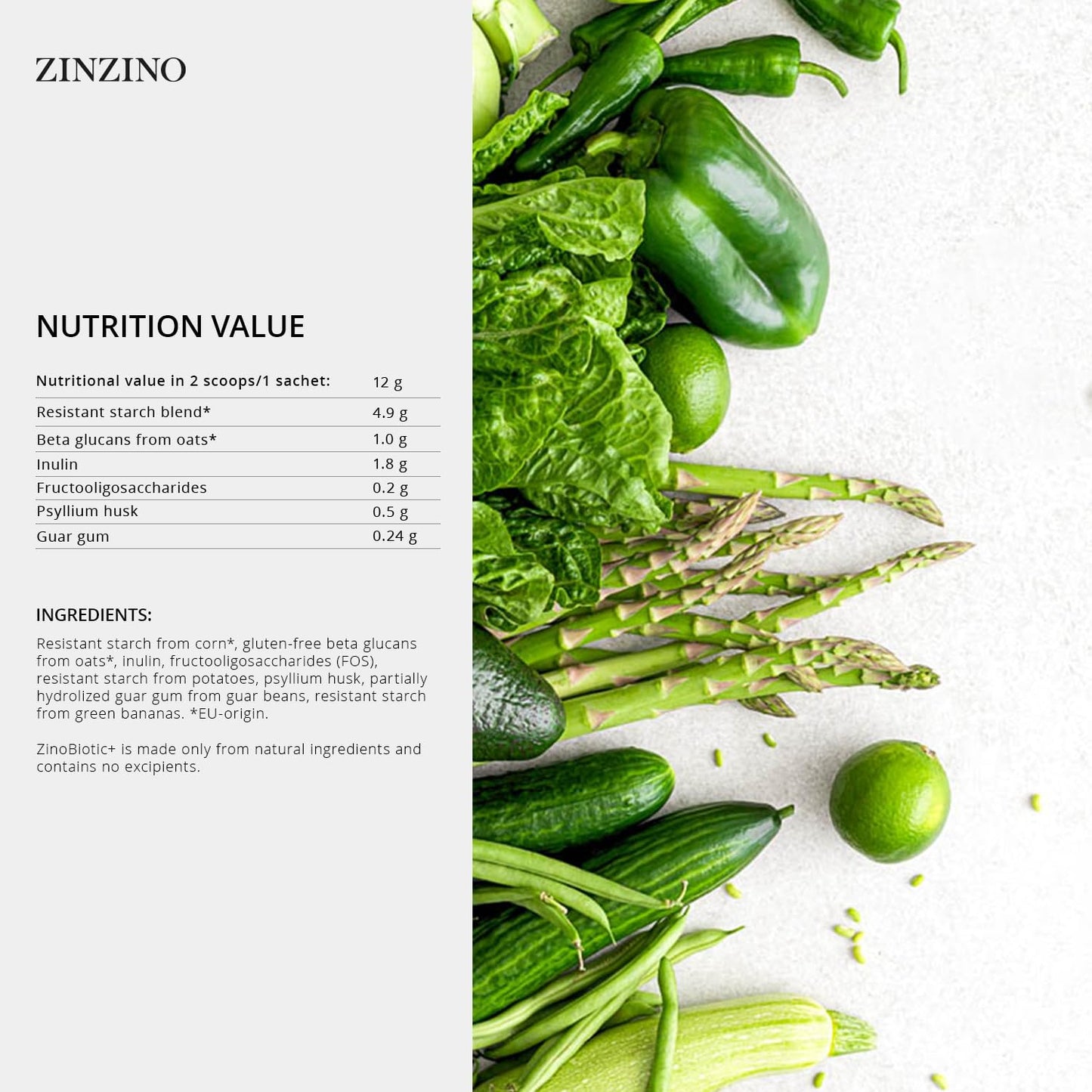 ZINZINO ZinoBiotic+ Fiber Blend Powder 6.3 oz