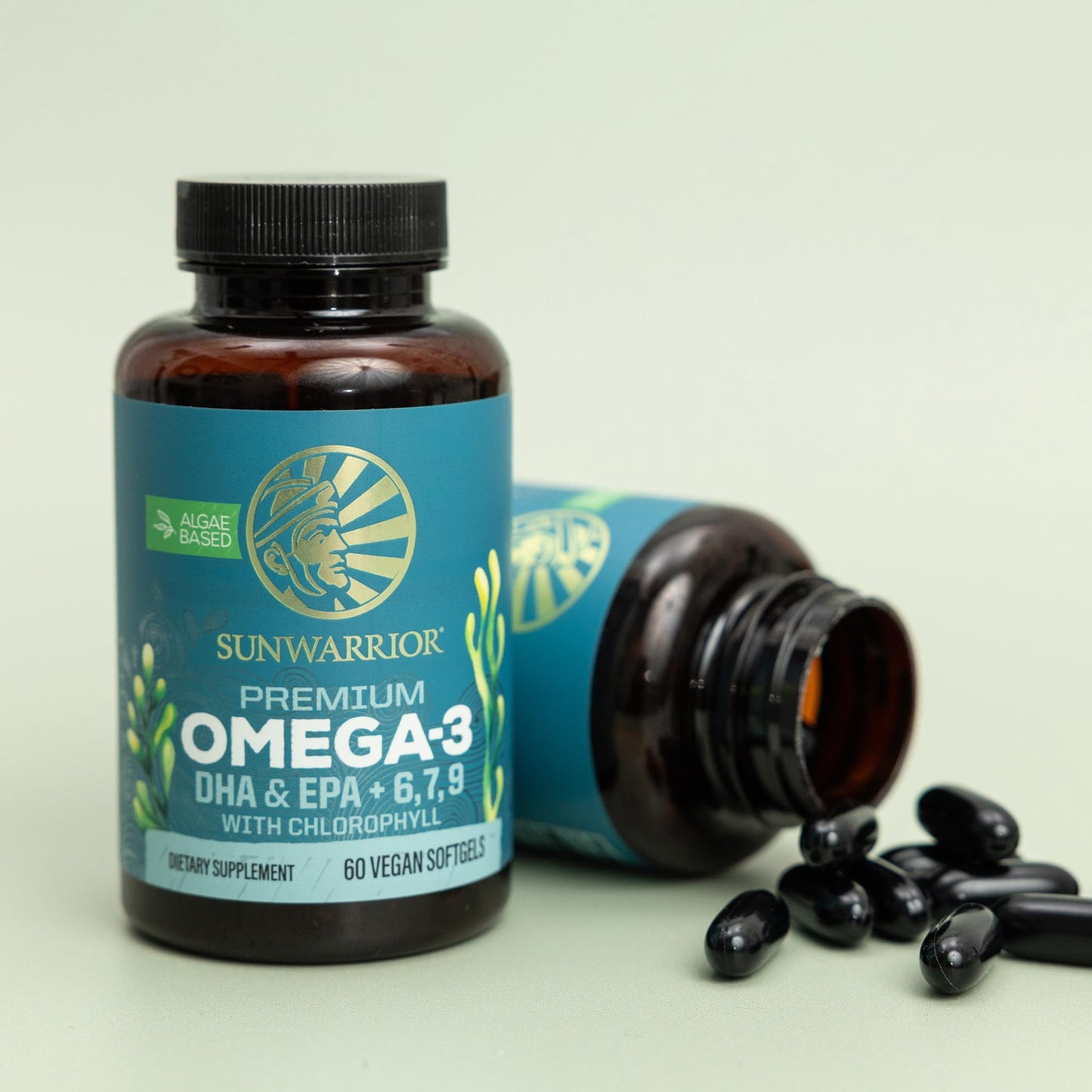 Sunwarrior Vegan Omega-3 DHA & EPA Algal Oil Softgels, 60 Count
