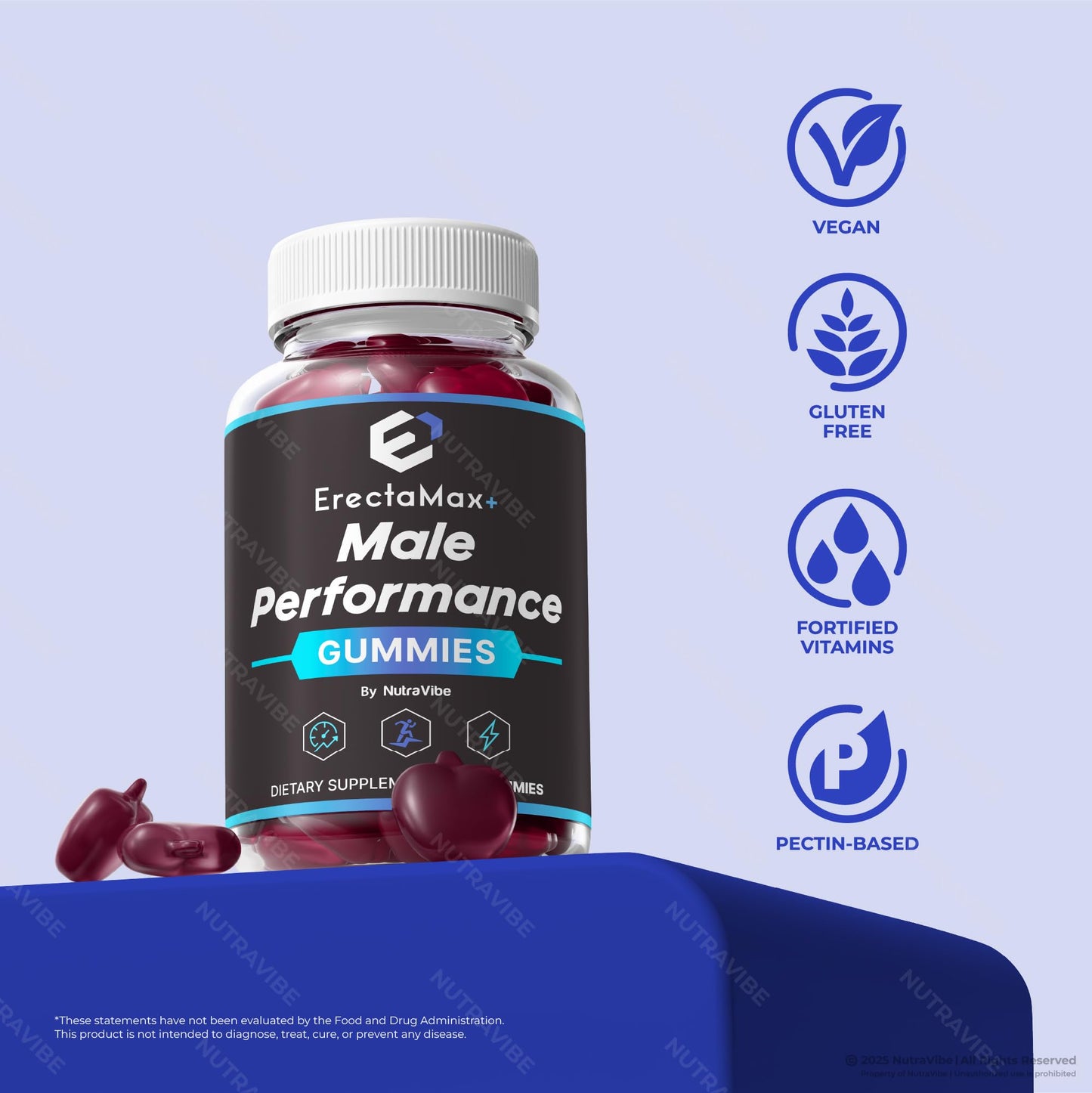 NutraVibe Erecta Max+ Gummies 60 Count