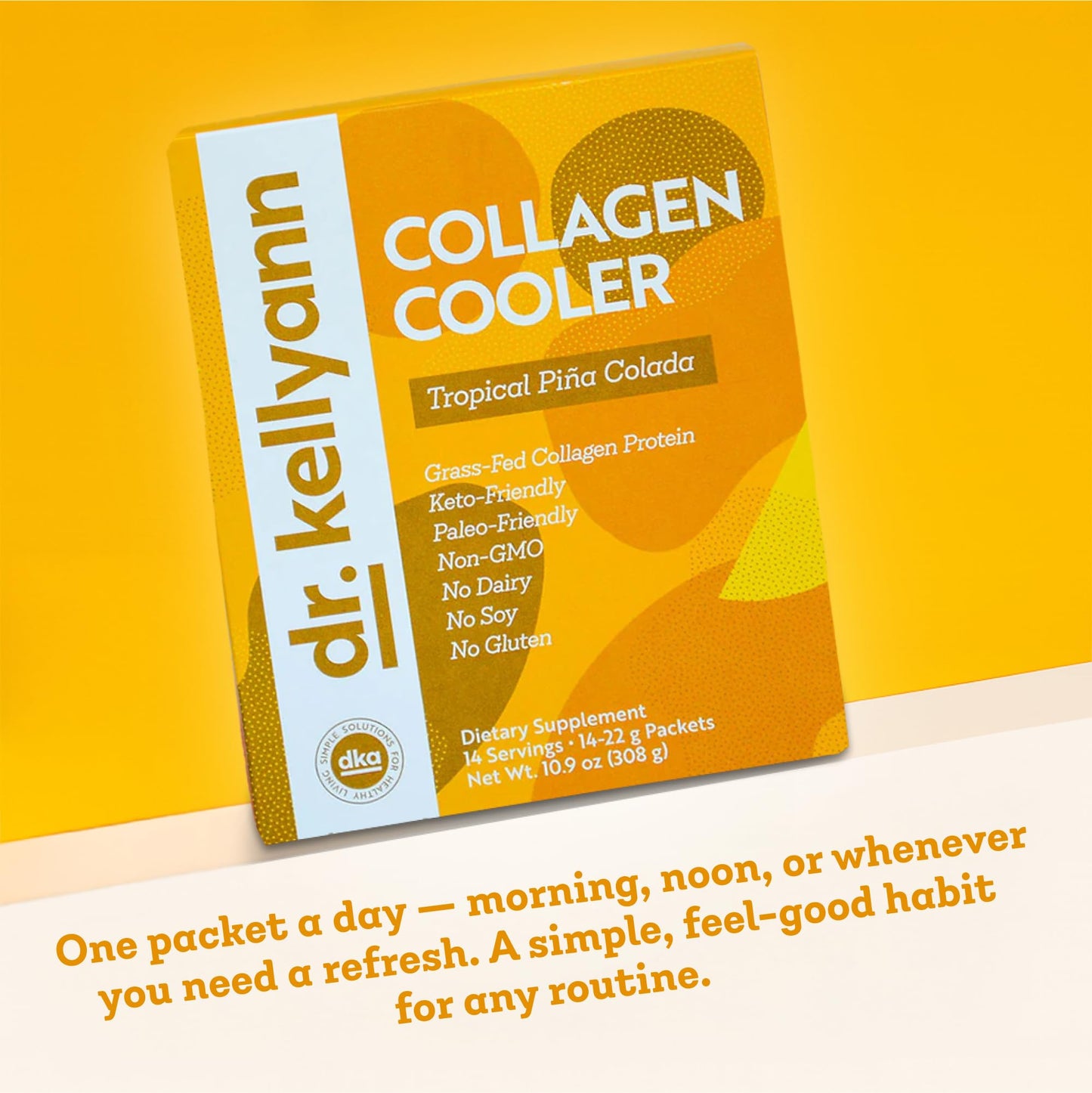 Dr. Kellyann Collagen Cooler Tropical Pina Colada Powder, 10.9 oz
