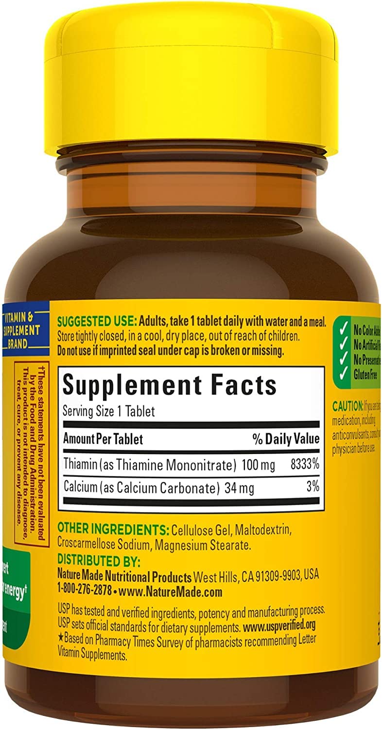 Nature Made B1 100 mg Tablets, 500 Count