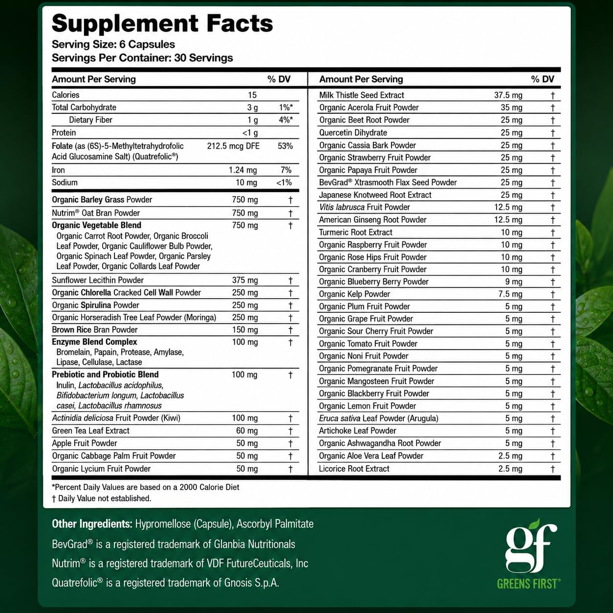 Greens First Phytonutrient Capsules, 180 Capsules
