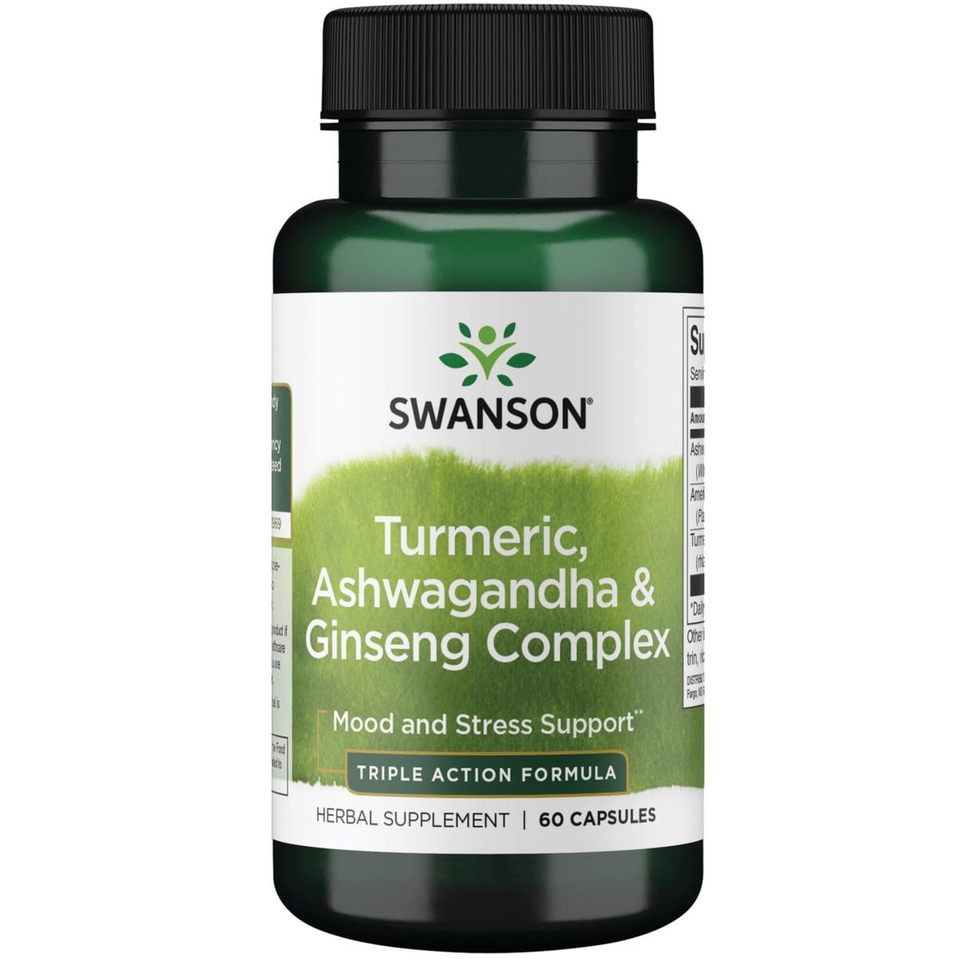 Swanson Full Spectrum Turmeric Ashwagandha & Ginseng Complex Capsules, 60 Capsules