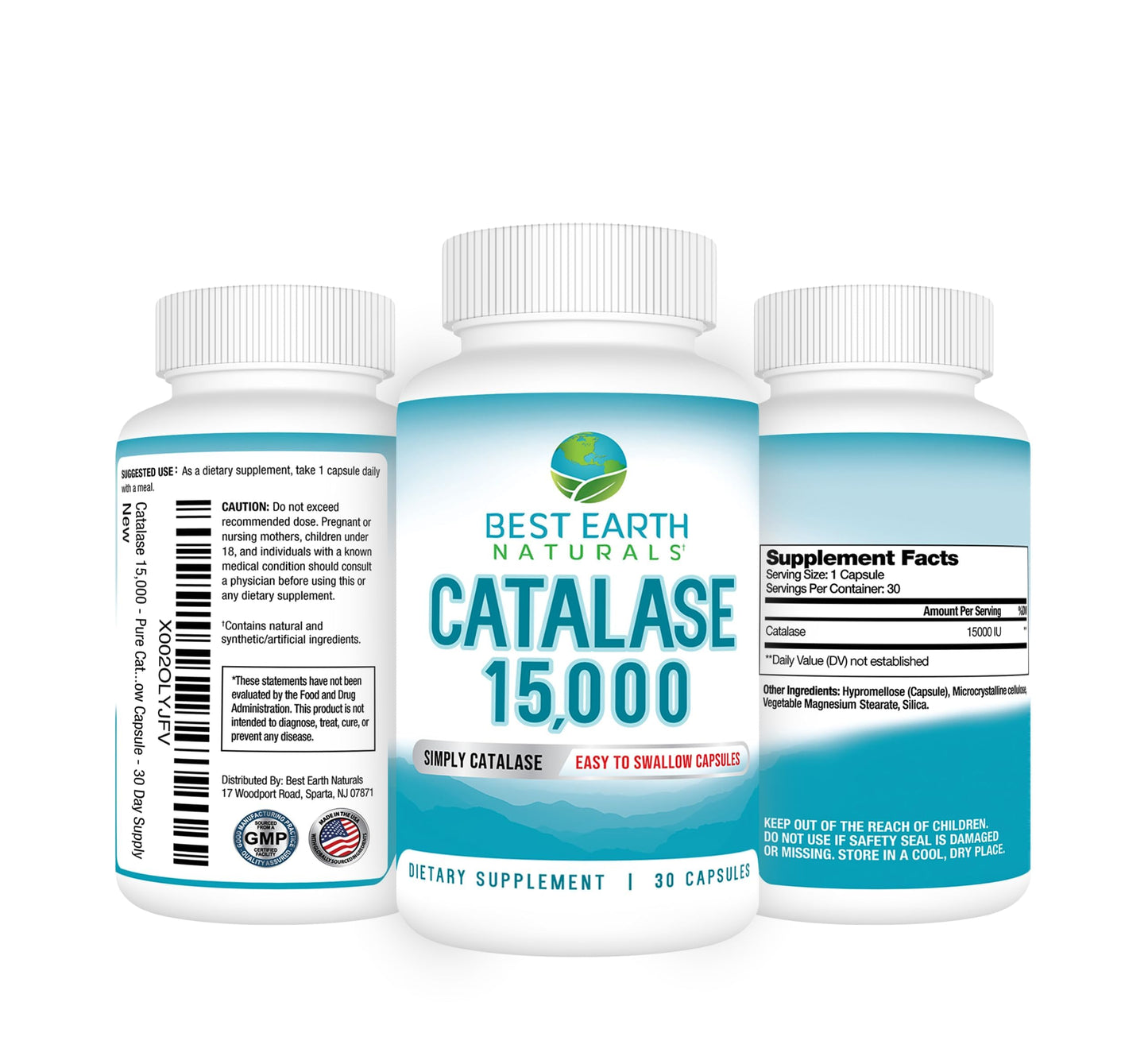 Best Earth Naturals Catalase Supplement 15,000 Capsules, 30 Count