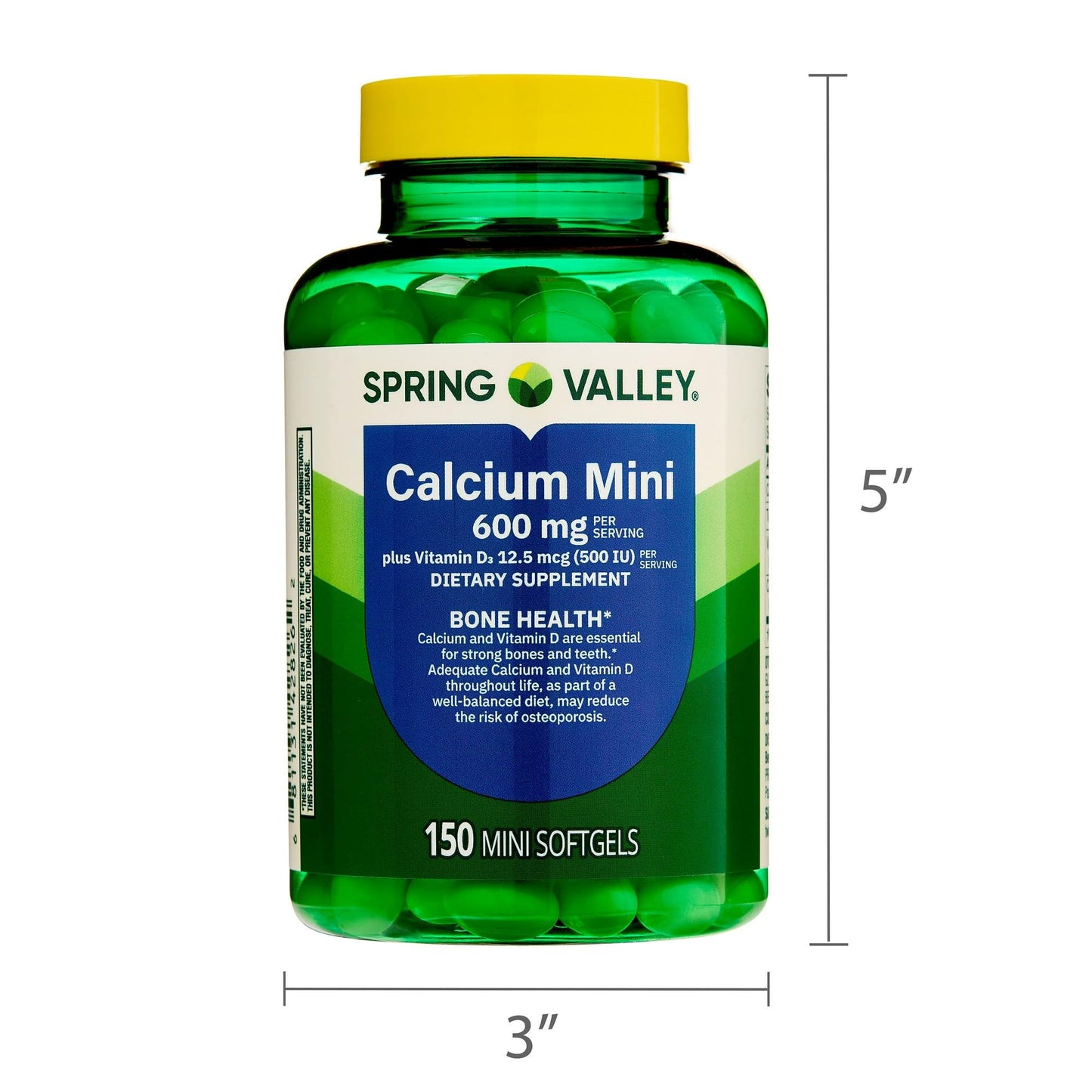 Basketgoods SV Calcium 600mg with Vitamin D3 Bone & Teeth Support Softgels 150 Count