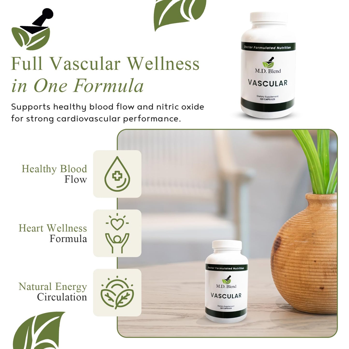 M.D. Blend Vascular Support Supplement Capsule, 120 Capsules