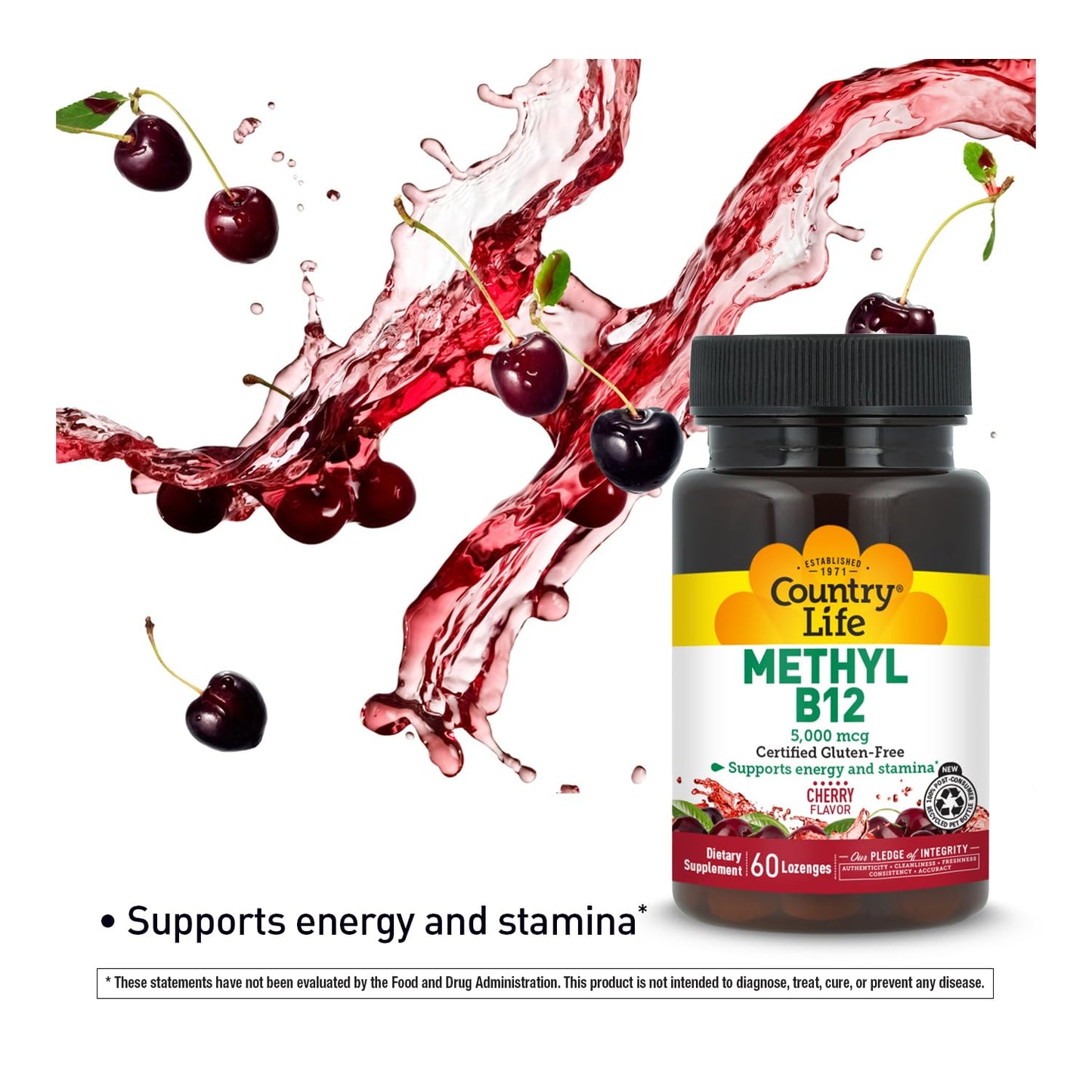 Country Life Methyl B12 5000mcg Chewable 60 Count