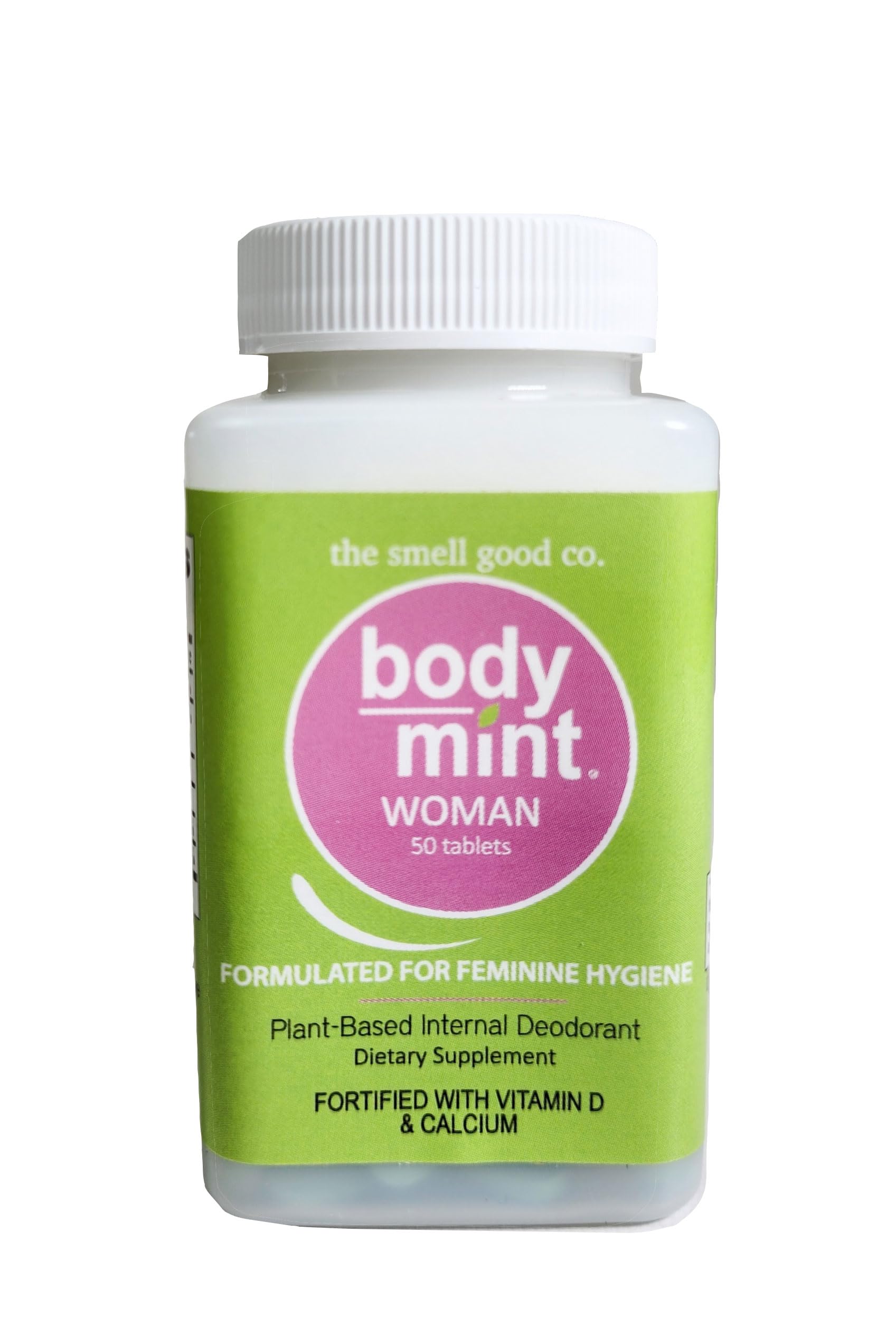Body Mint Chlorophyll Deodorizing Supplement for Full Body Feminine Hygiene & Freshness, Aluminum-Free Plant-Based Internal Deodorant, All-Day Protection & Odor Control, 50 Tablets