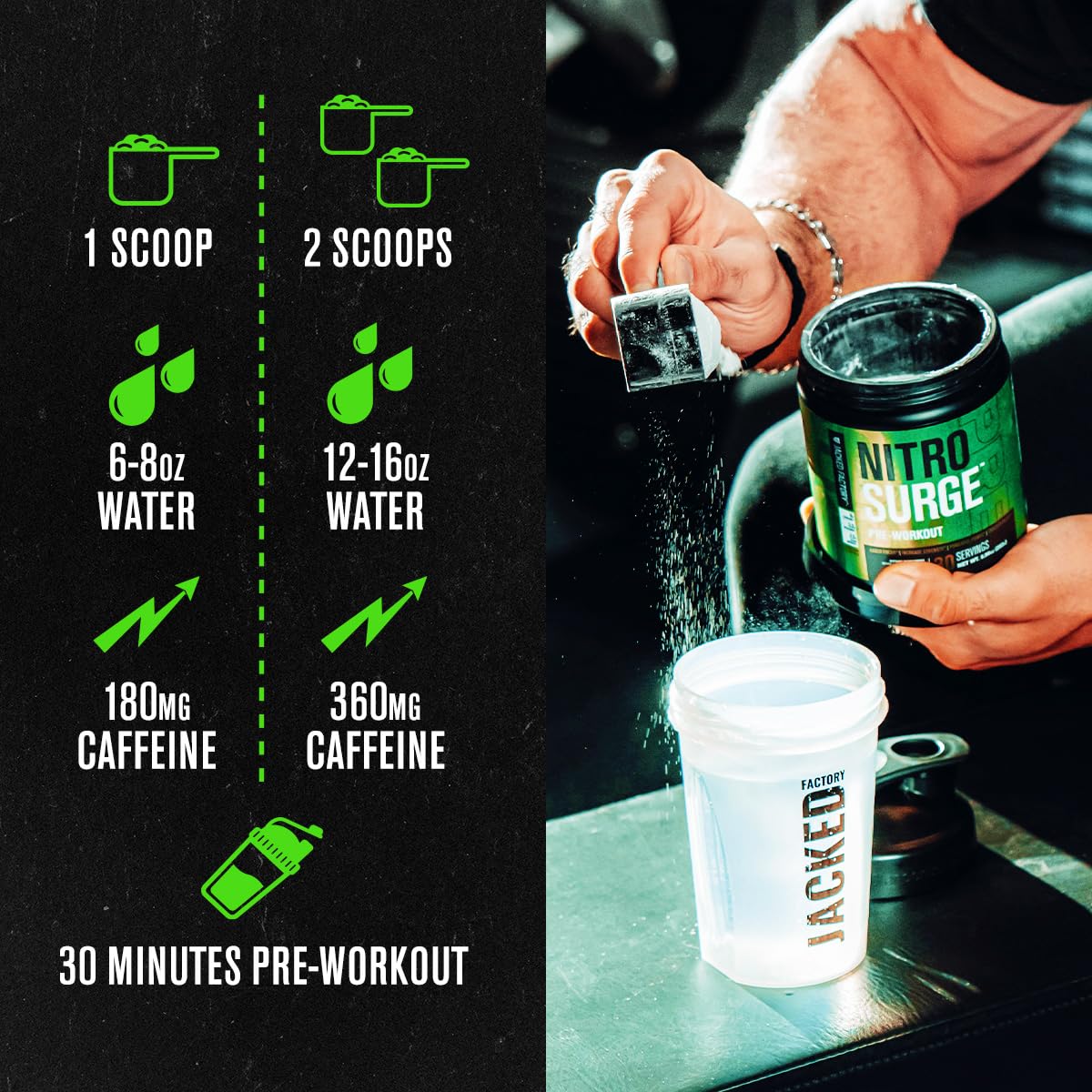 Jacked Factory Nitrosurge Pre Workout Supplement Powder 9.1