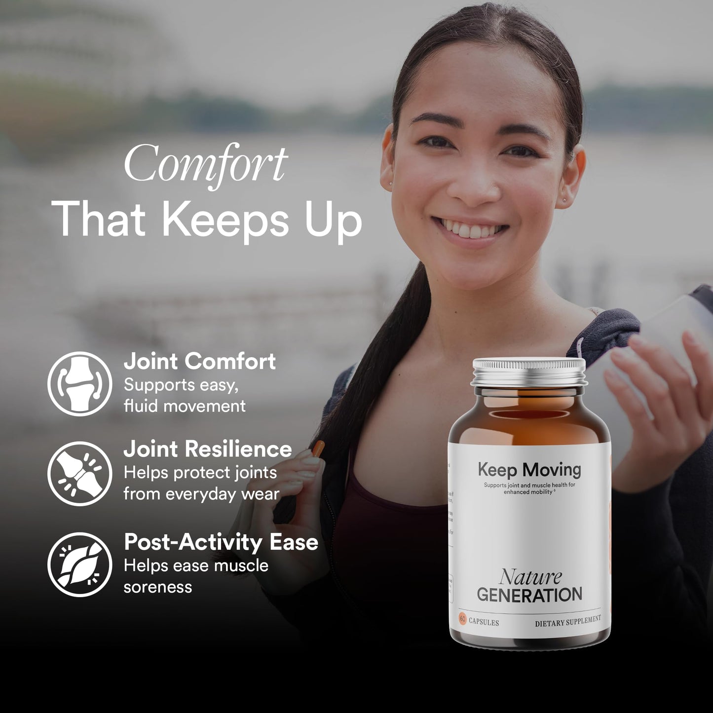 Nature Generation USDA Organic Turmeric Curcumin with Black Pepper & Boswellia Extract Capsules, High Absorption, Joint Comfort & Mobility, 60 Capsules